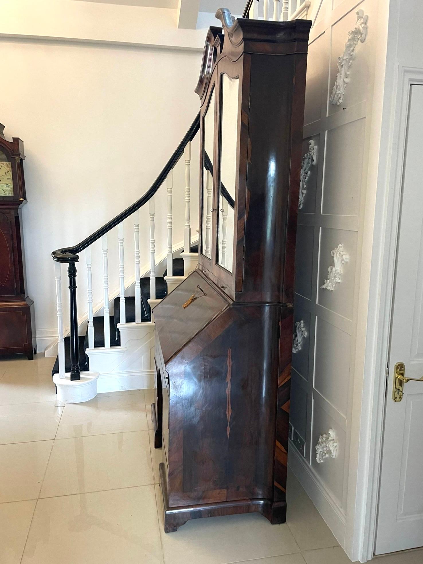 Antique 18th Century Rosewood Bureau Bookcase For Sale 9