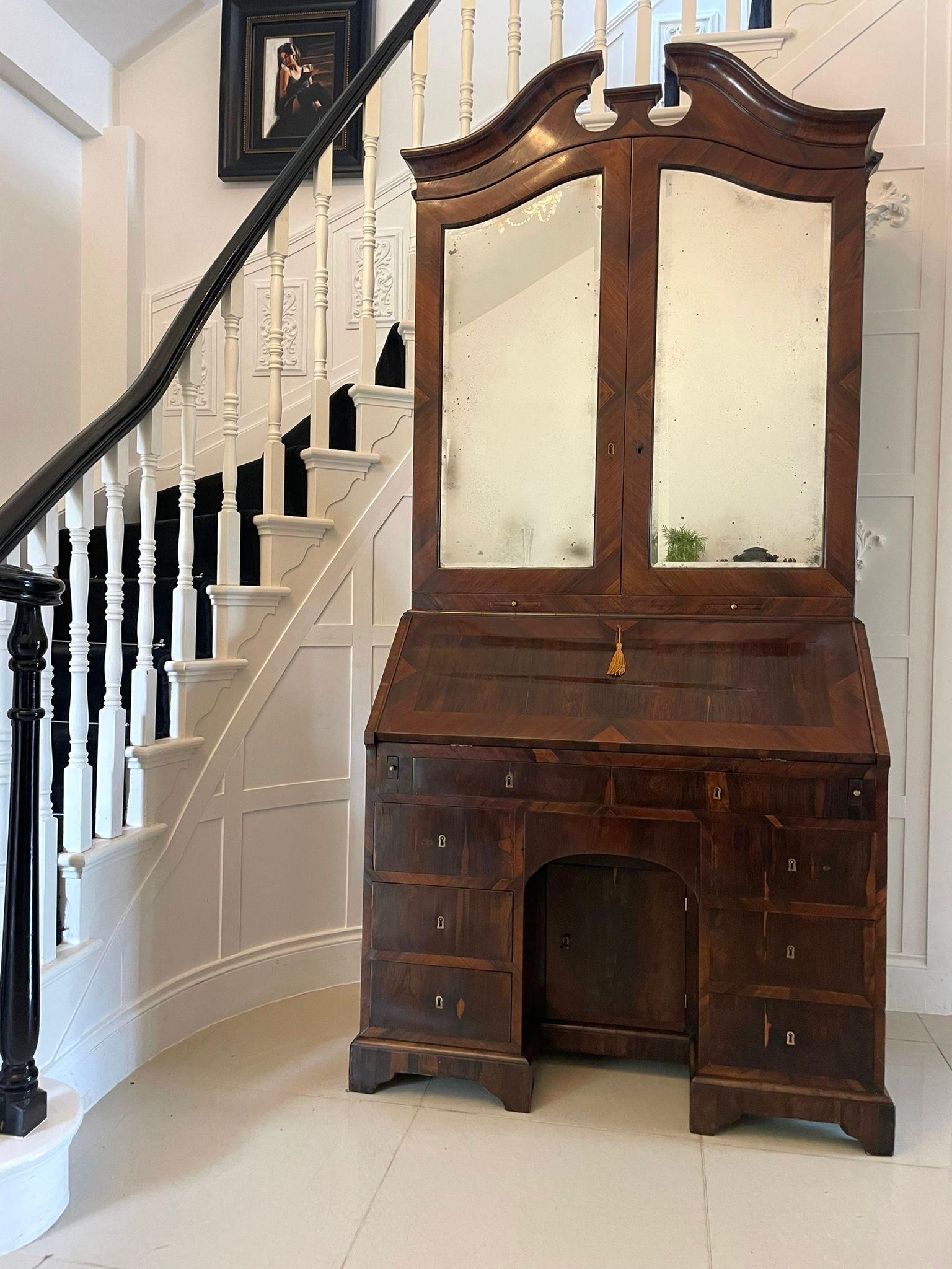Antique 18th Century Rosewood Bureau Bookcase For Sale 10