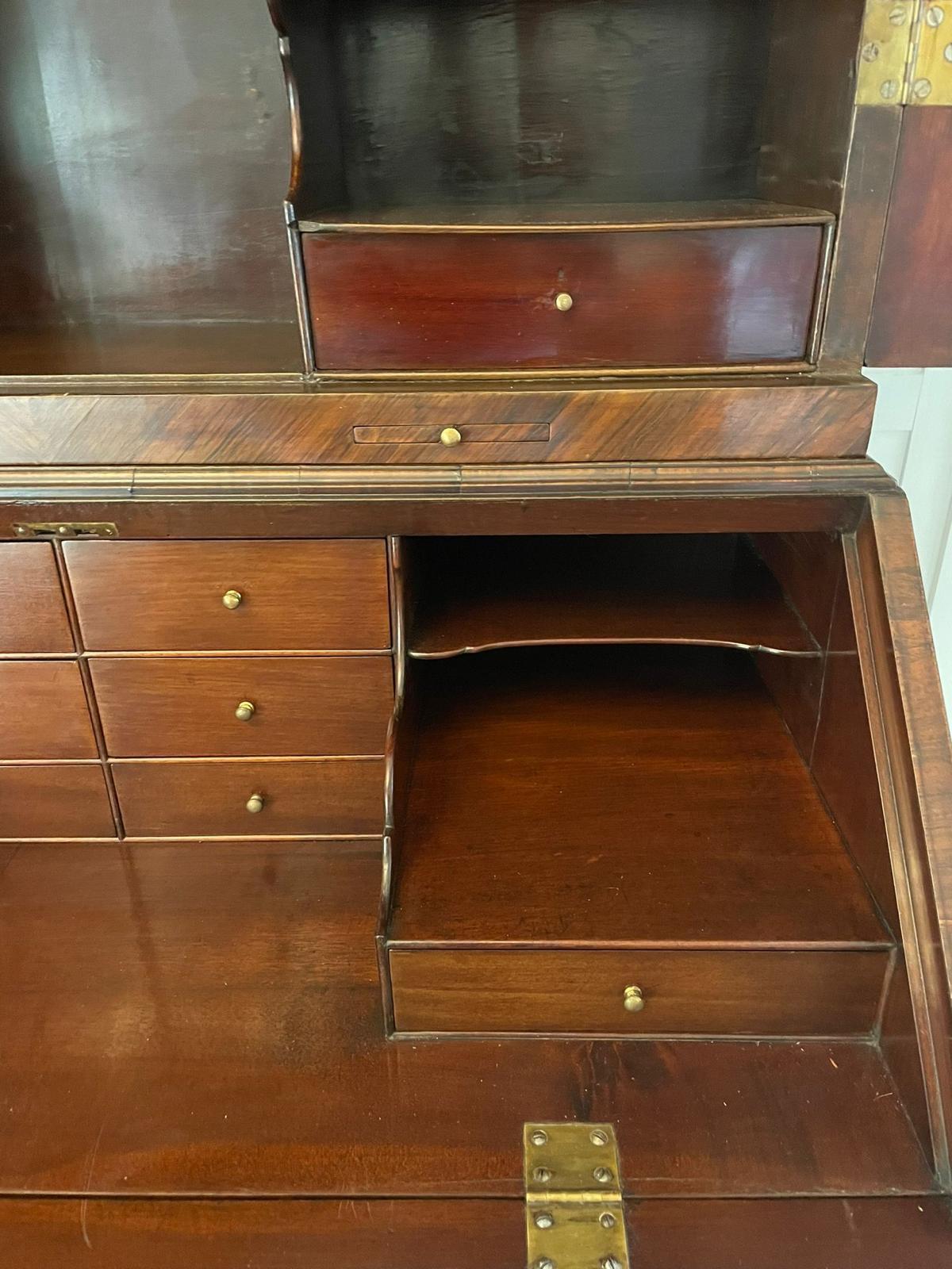 18th Century and Earlier Antique 18th Century Rosewood Bureau Bookcase For Sale