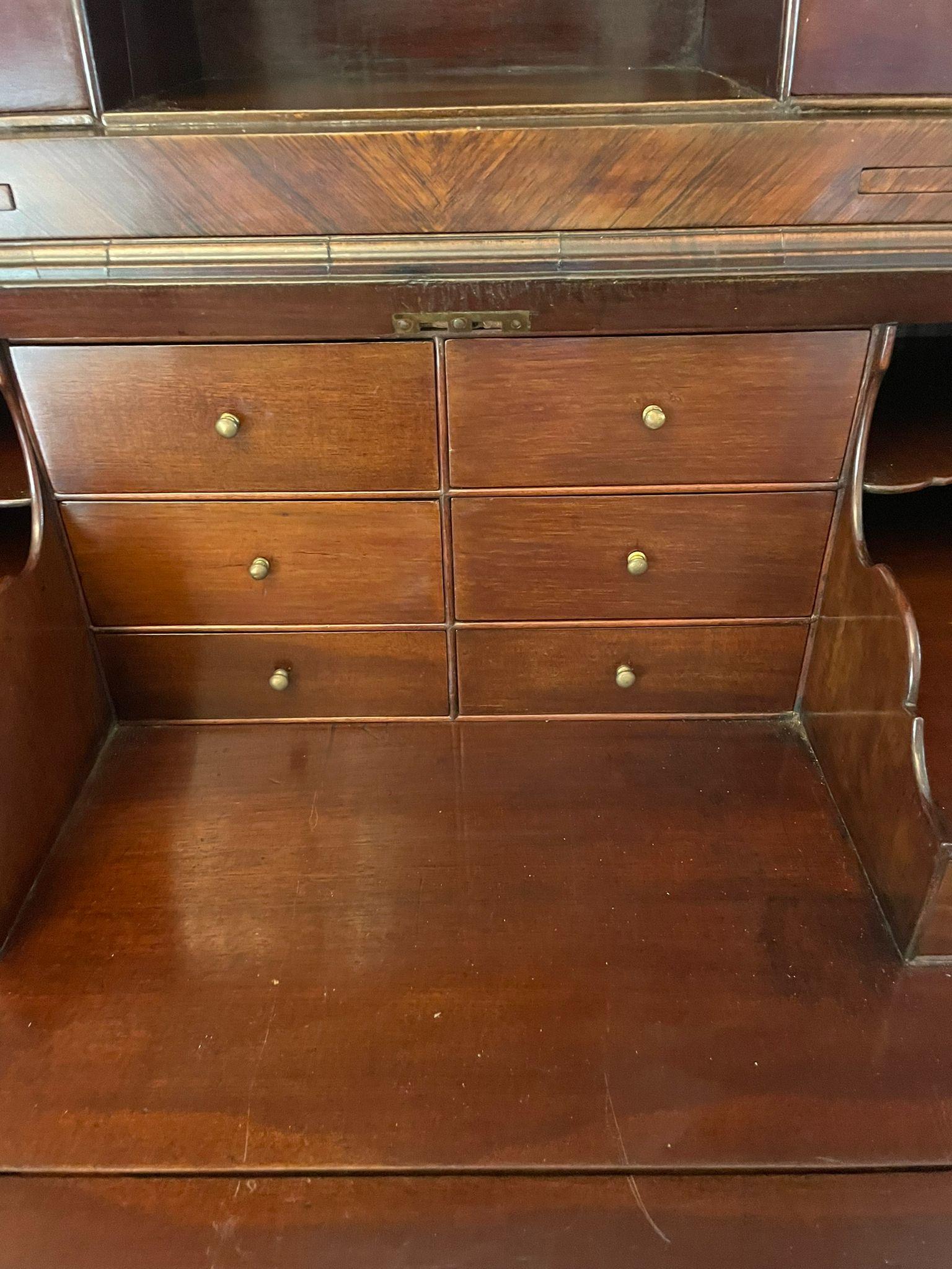 Antique 18th Century Rosewood Bureau Bookcase For Sale 3
