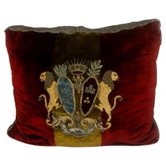 Antique 18th Century Royal Pillow Gold Silver Embroidery and Gems France