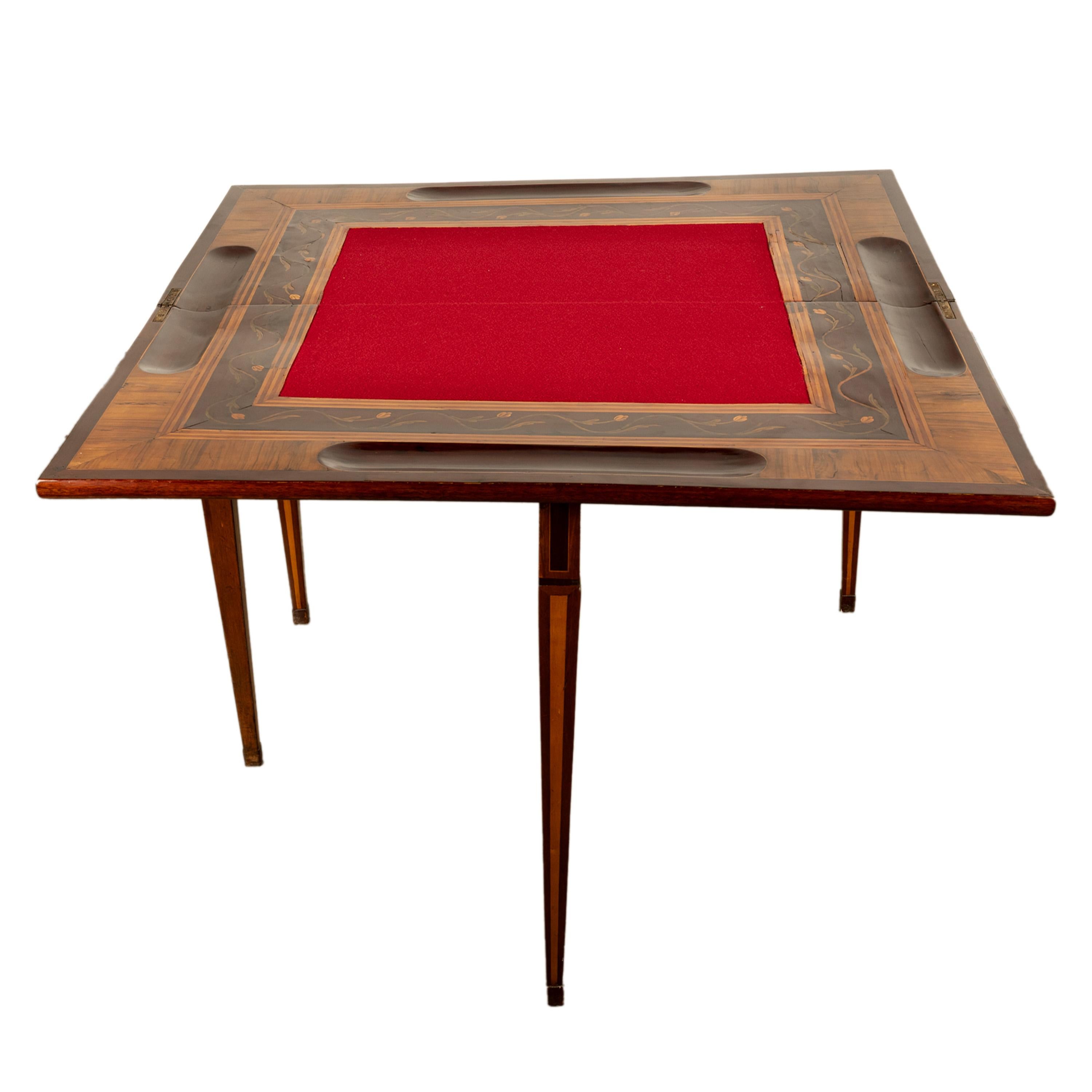 Table de jeu russe du 18ème siècle en marqueterie de bois de rose par Christian Meyer en vente 5