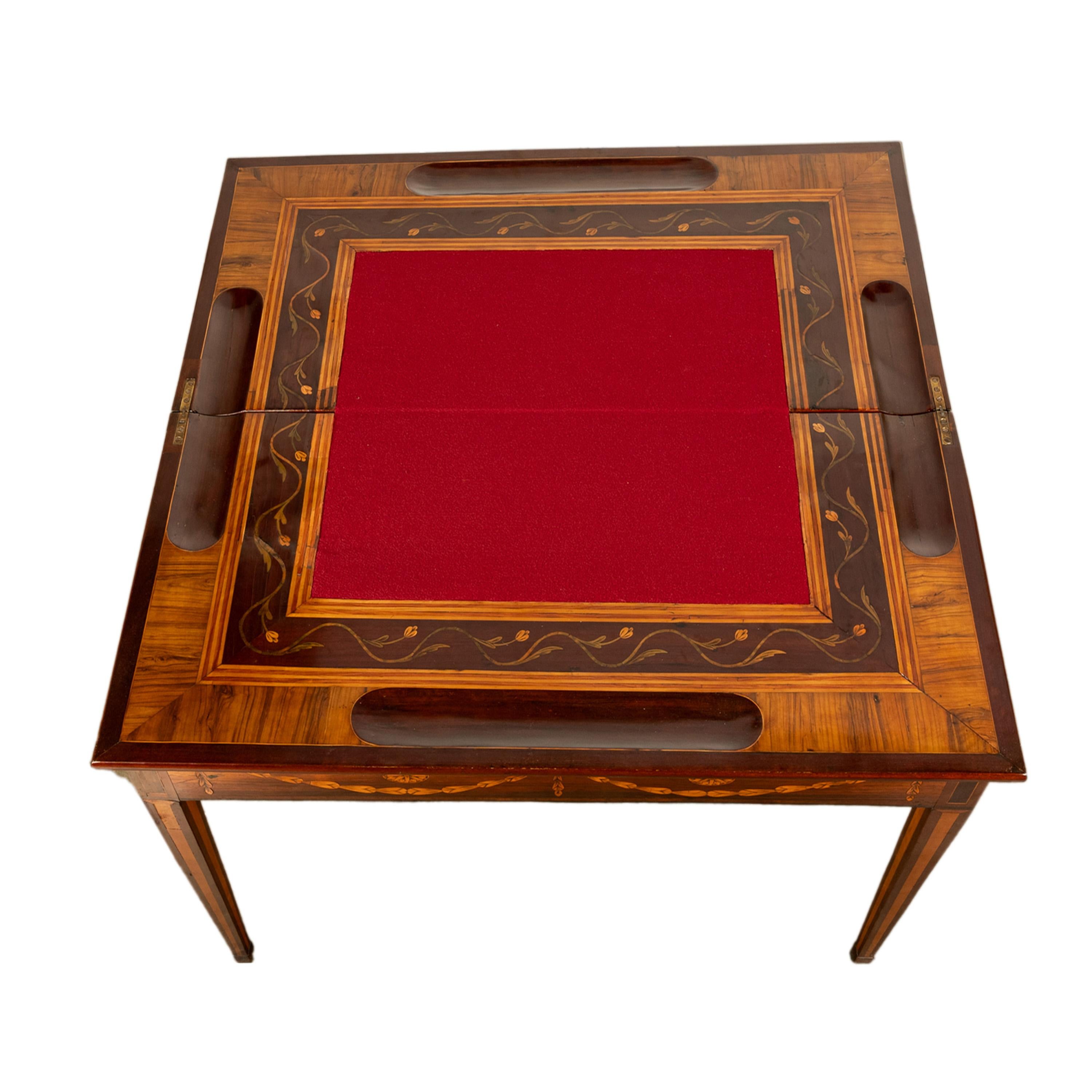 Table de jeu russe du 18ème siècle en marqueterie de bois de rose par Christian Meyer en vente 8