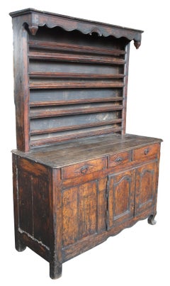 Antique 18th Century Rustic Country French China Hutch Cupboard Sideboard Buffet