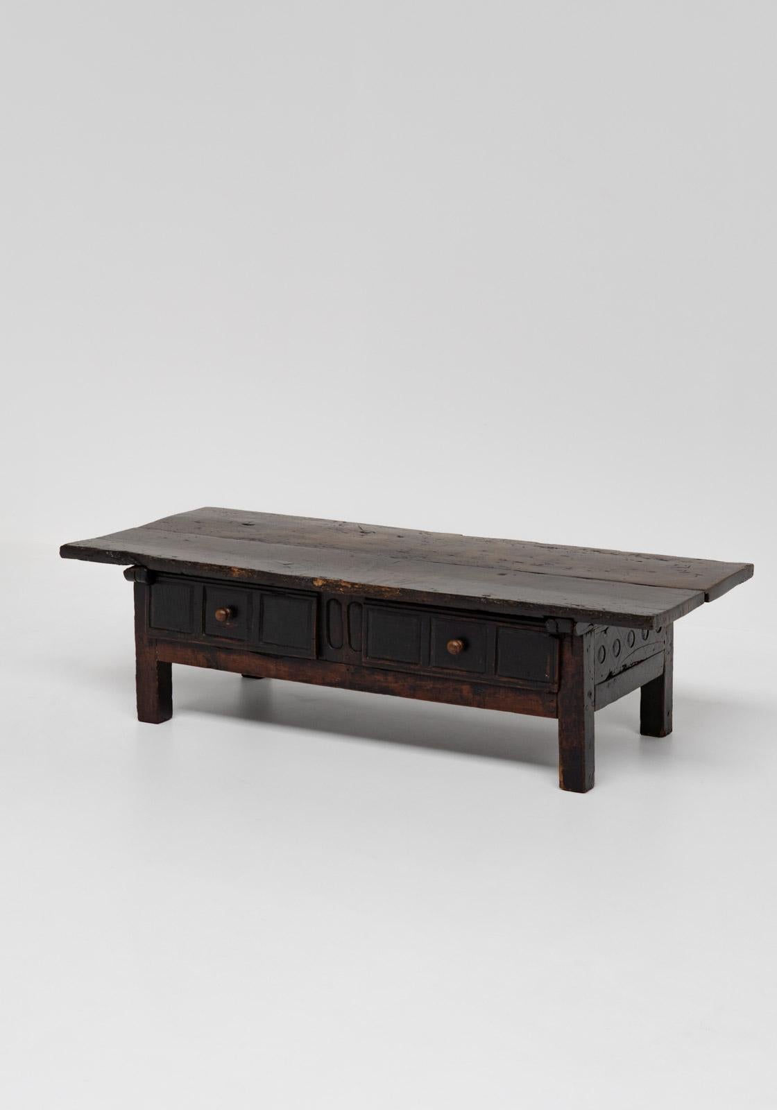 18th Century and Earlier Antique 18th Century Rustic Spanish Coffee Table