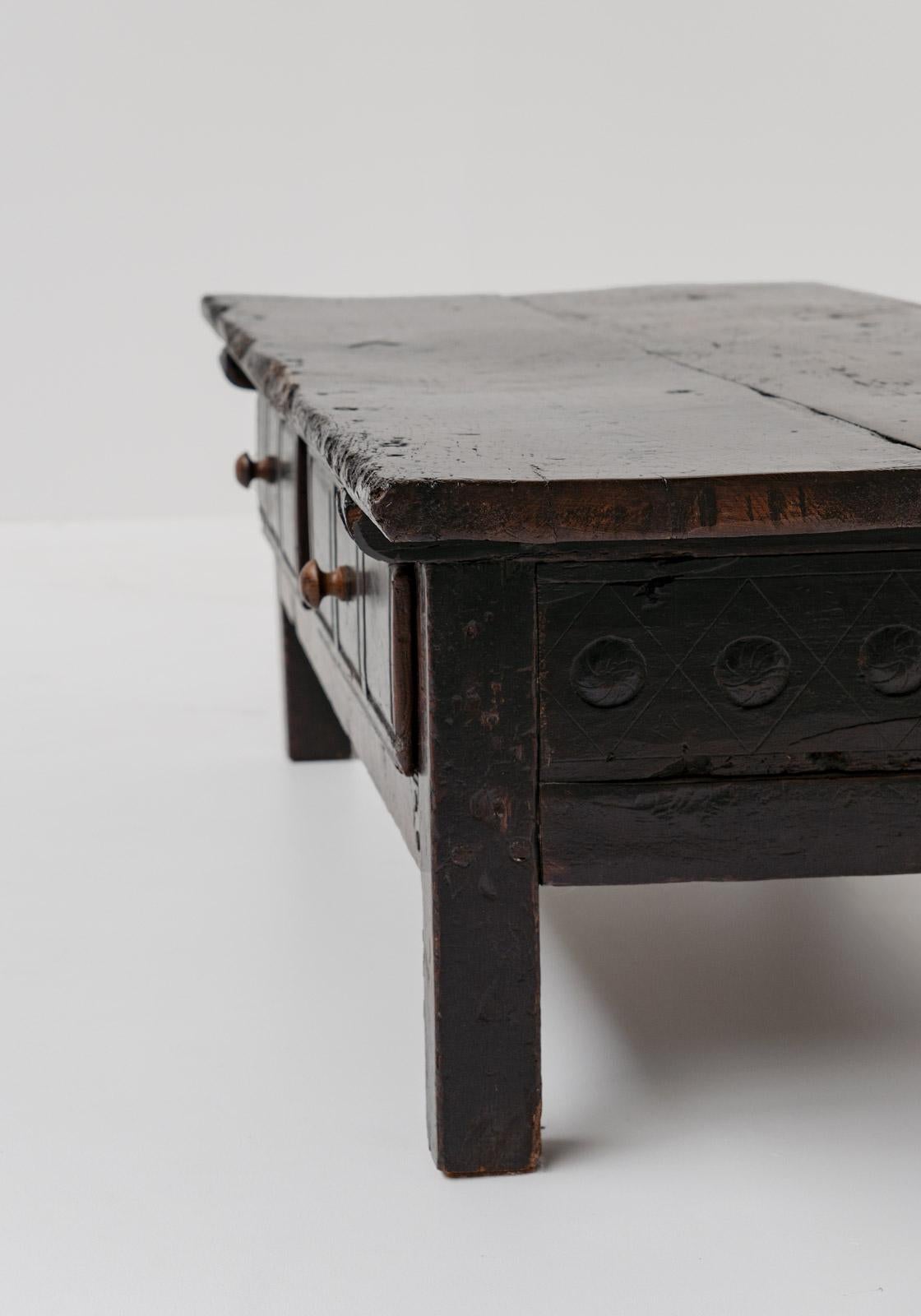 Antique 18th Century Rustic Spanish Coffee Table 1