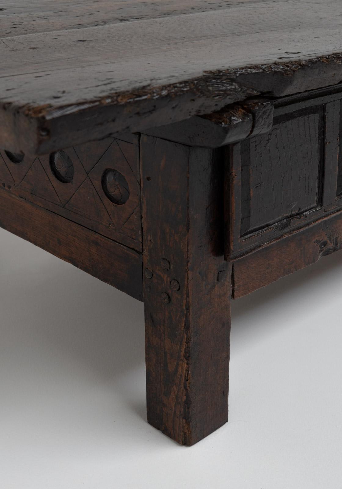 Antique 18th Century Rustic Spanish Coffee Table 2