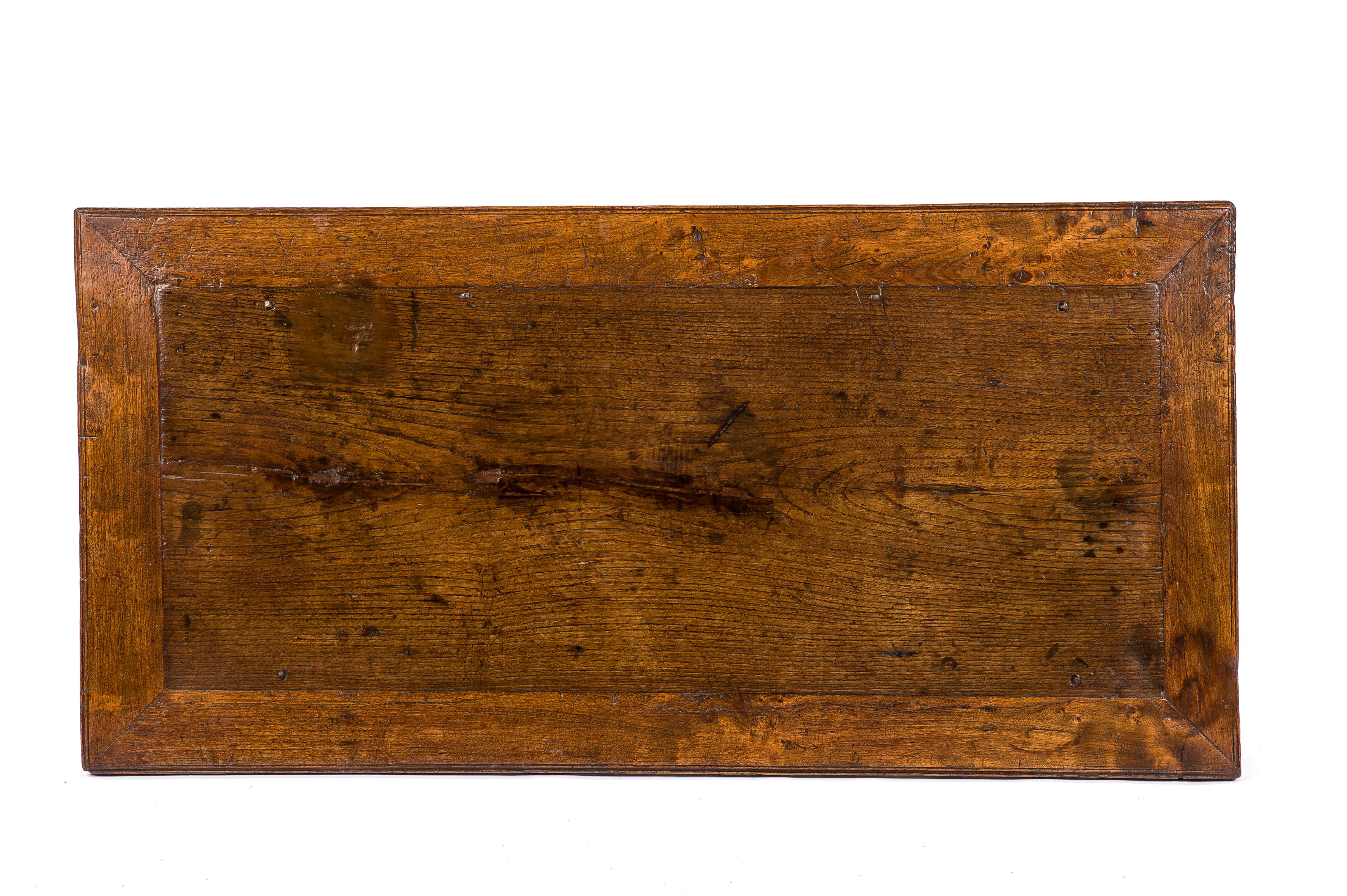 18th Century Antique 18th-Century Rustic Spanish Honey Color Chestnut Coffee Table
