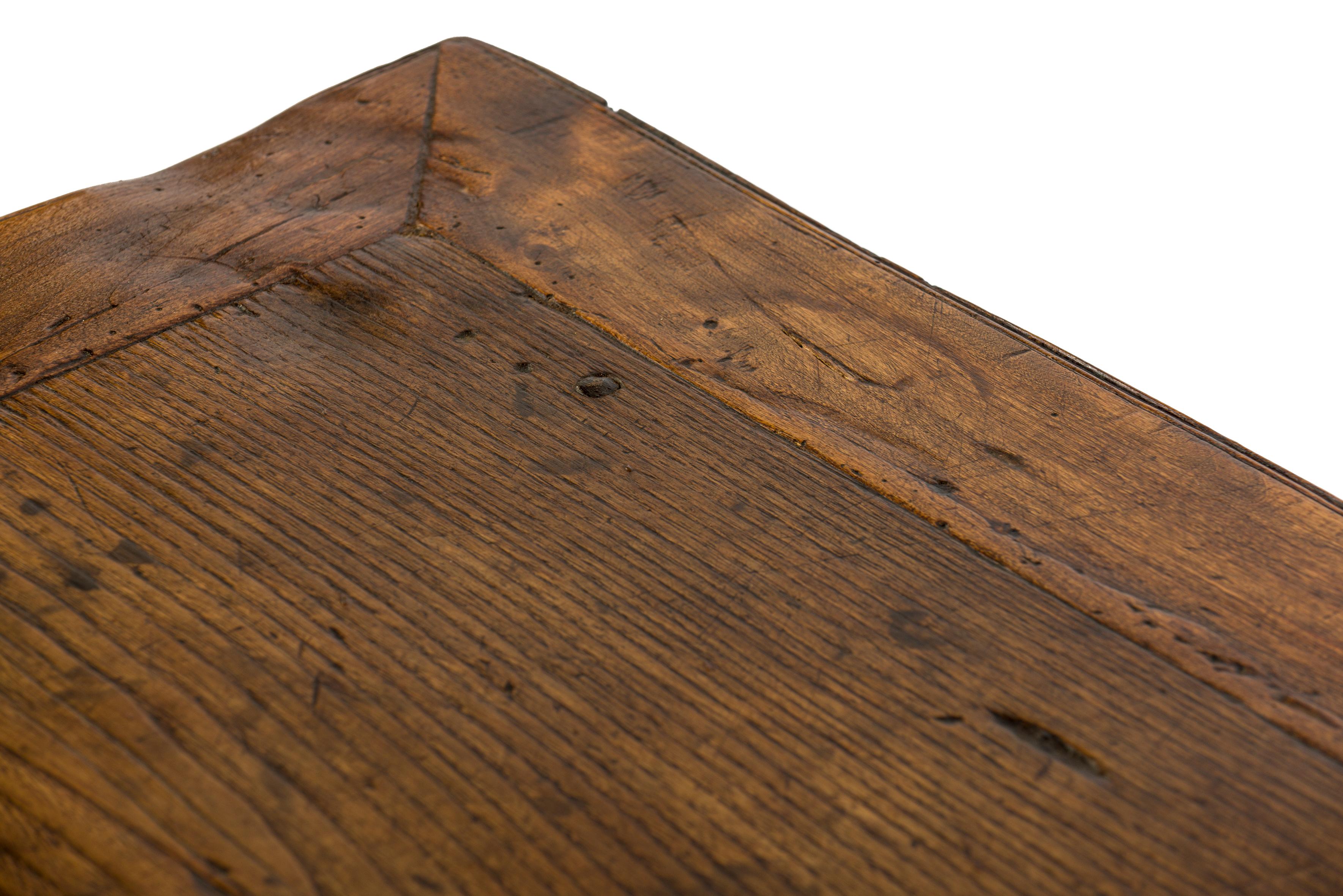 Steel Antique 18th-Century Rustic Spanish Honey Color Chestnut Coffee Table