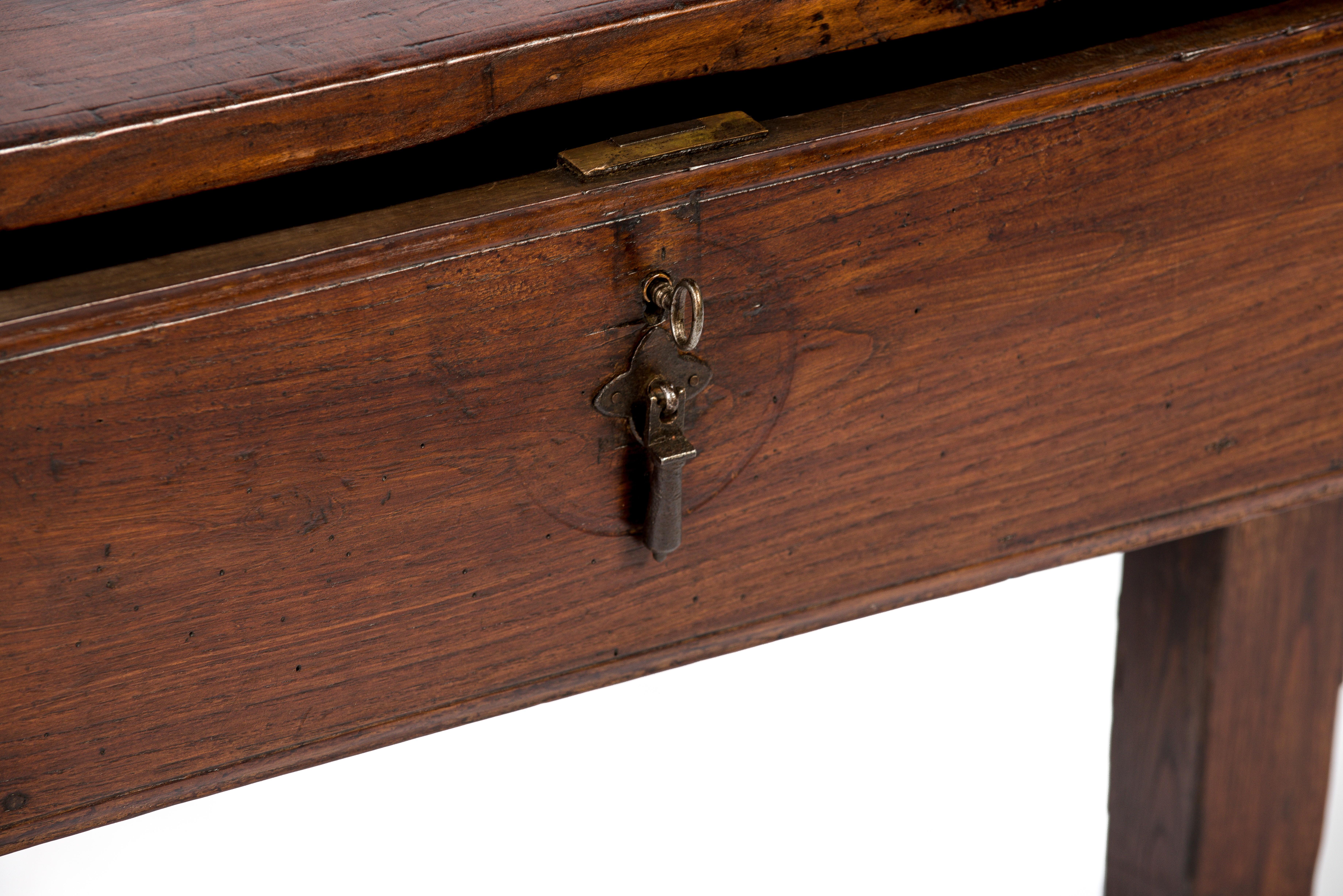 19th Century Antique 18th-Century Rustic Spanish Warm Brown Chestnut Coffee Table