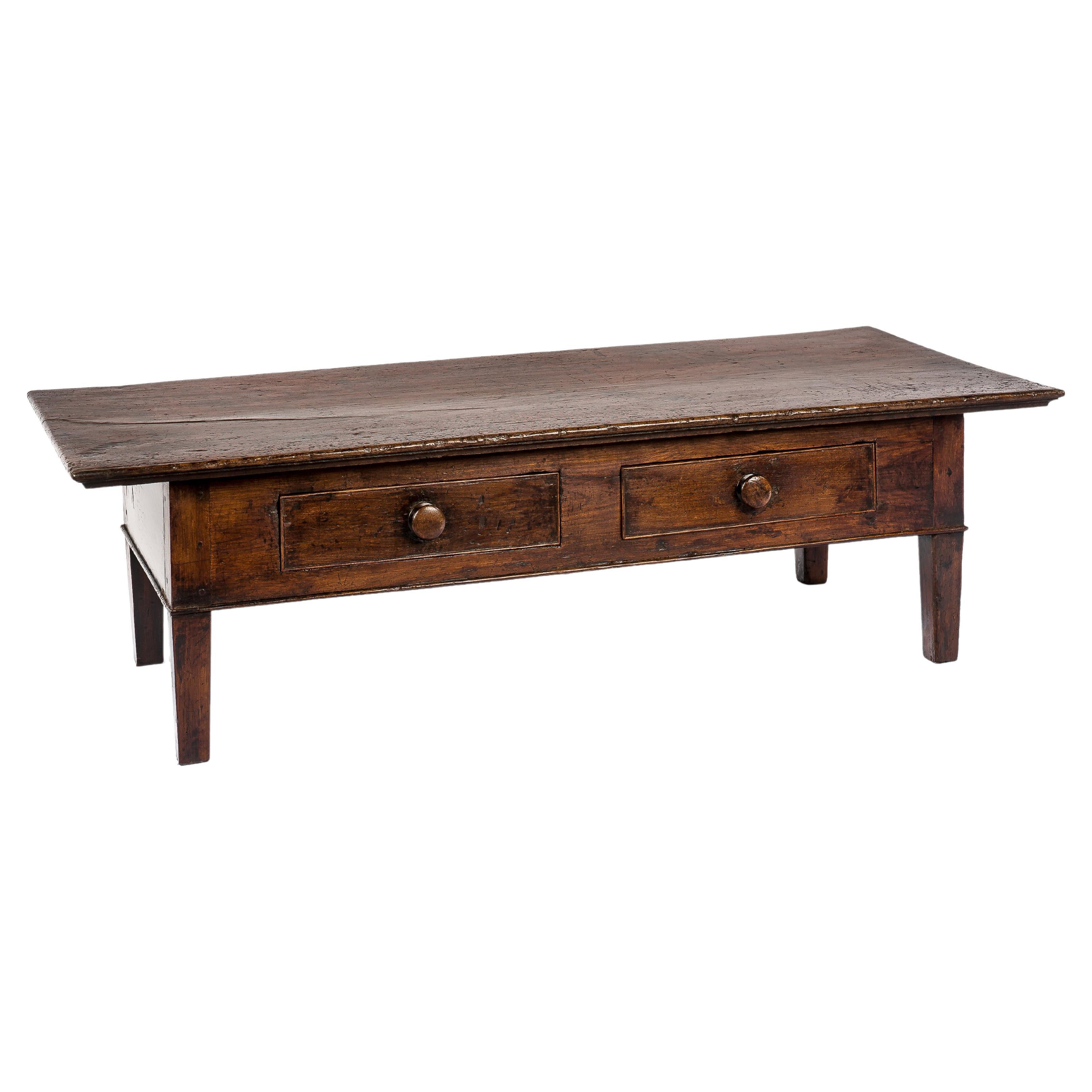 Antique 18th-Century Rustic Spanish Warm Brown Chestnut Coffee Table