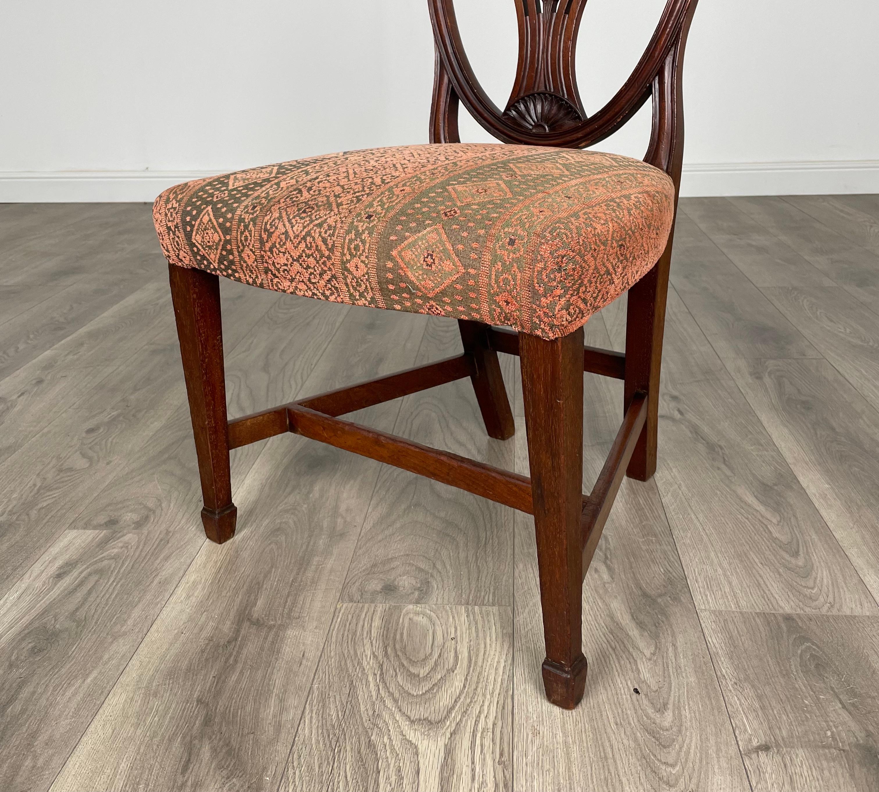 Antique 18th Century Set Of 8 Shield Back Dining Chairs ( REF AF-3114 ) For Sale 1