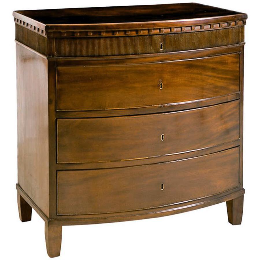 Polished Antique 18th Century Small Louis XVI Chest of Drawers in Mahogany For Sale