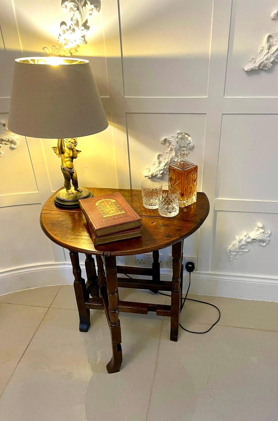 English Antique 18th Century Small Quality Oak Gateleg Table