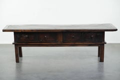 Antique 18th-century Southern European chestnut wood coffee table