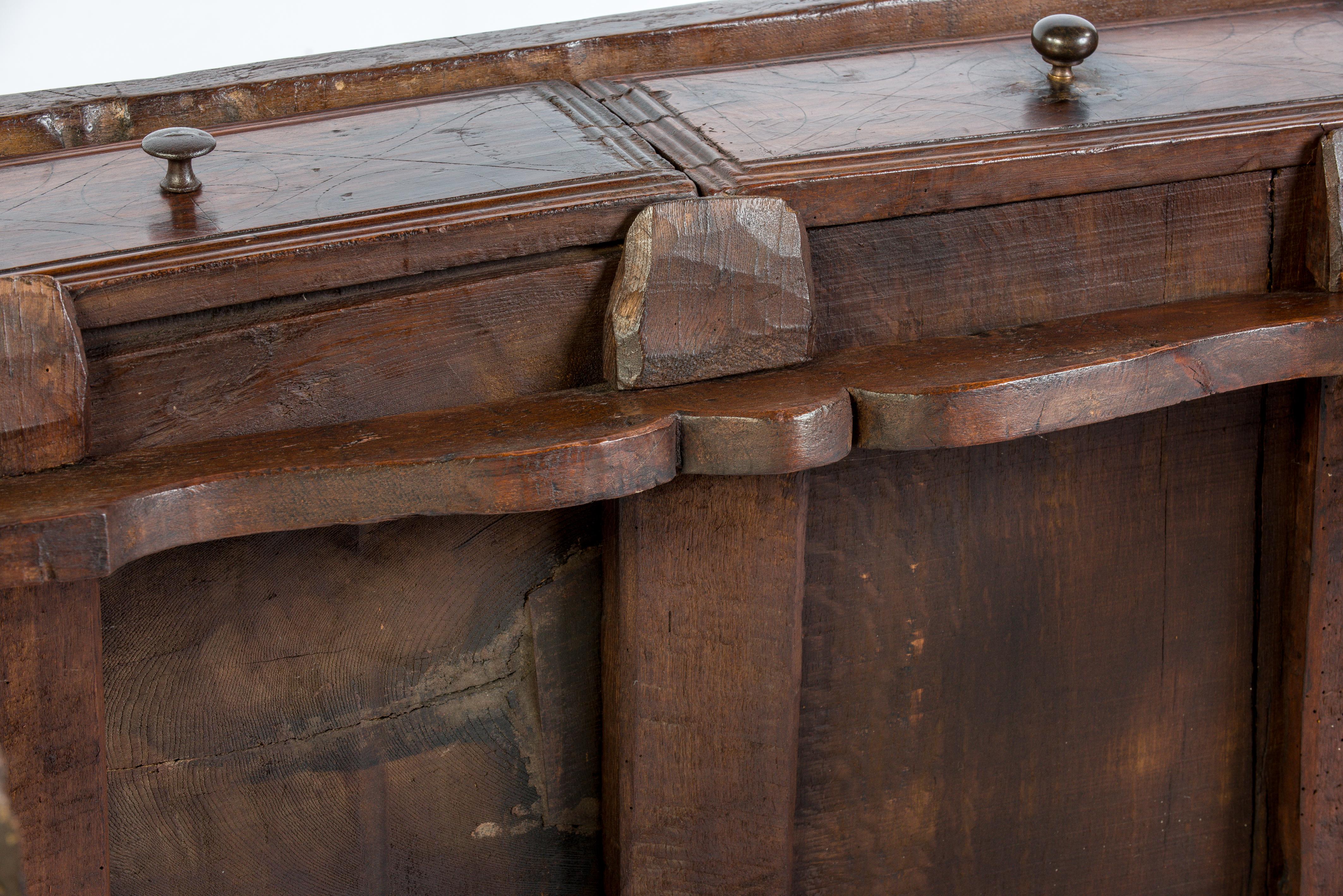 Antique 18th Century Spanish Baroque Chestnut Desk or Sidetable For Sale 9