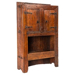 Antique 18th Century Spanish Chestnut and Oak Two-Door Countryside Cabinet