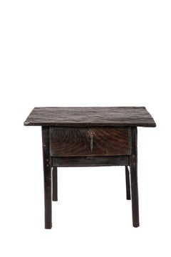 Antique 18th Century Spanish Provincial Chestnut Side Table or Tavern Table