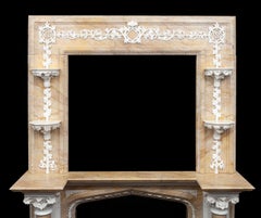 Antique 18th Century Statuary and Sienna Mantelpiece