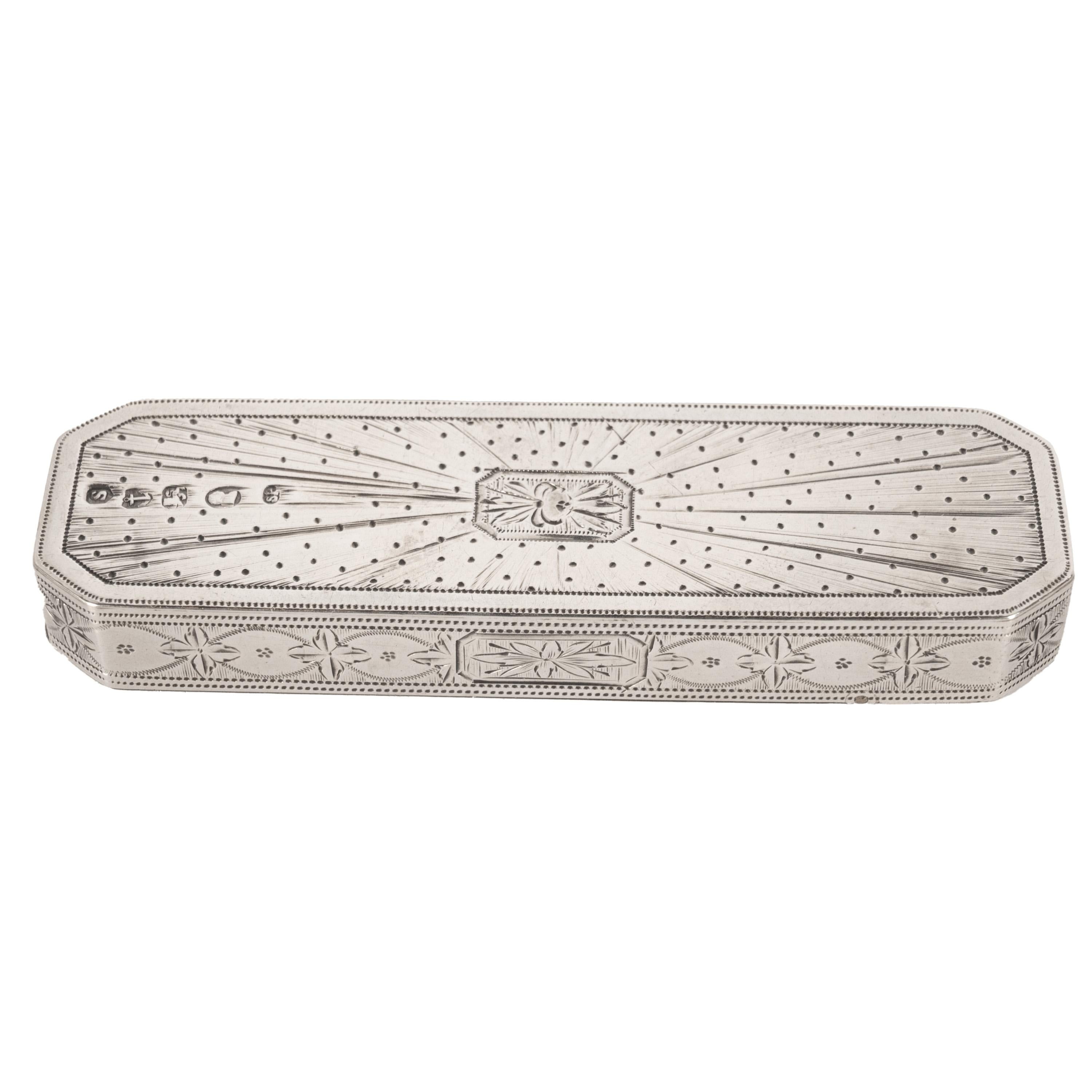 Antiguo estuche para palillos de plata de ley del siglo XVIII Birmingham Samuel Pemberton en venta 2