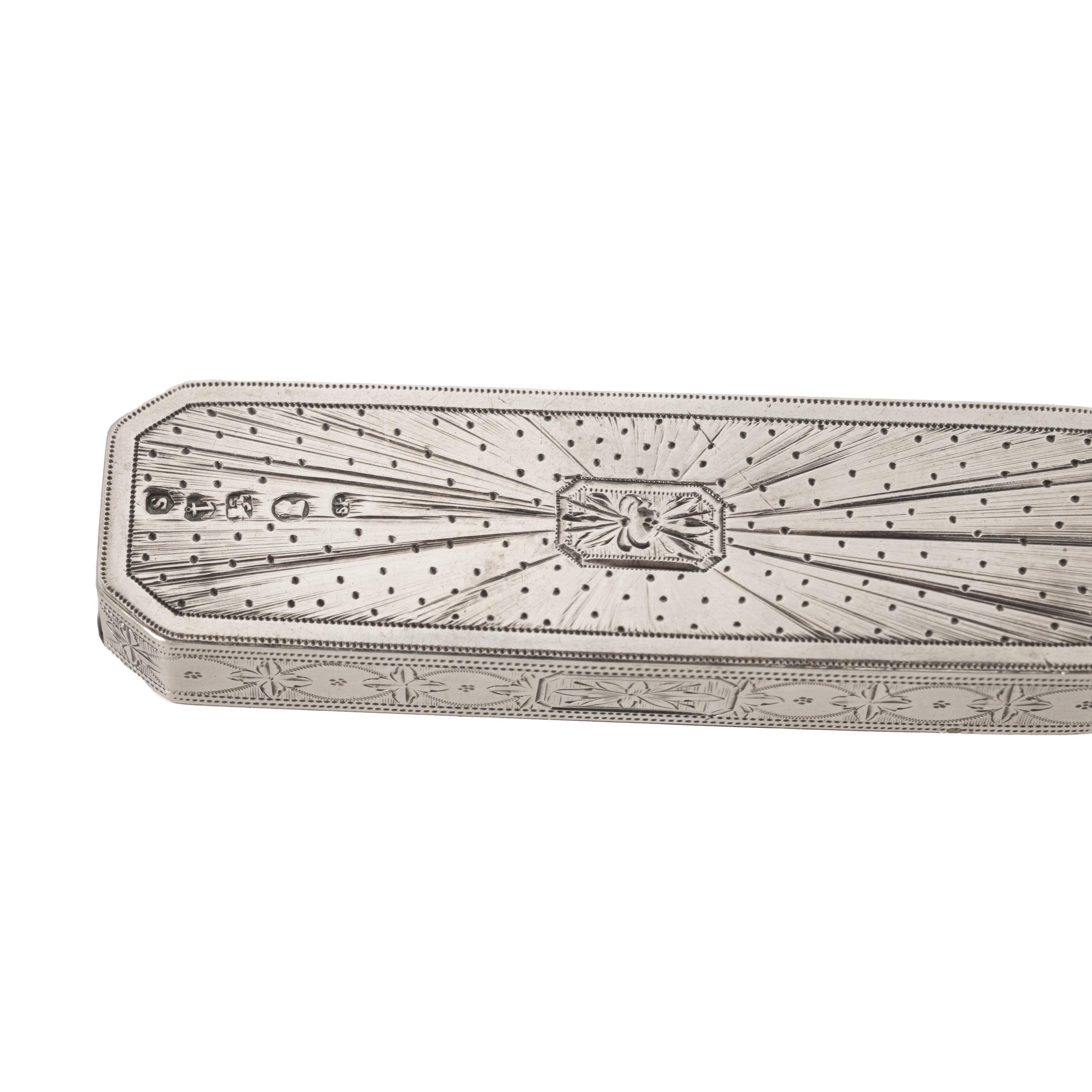Antiguo estuche para palillos de plata de ley del siglo XVIII Birmingham Samuel Pemberton en venta 3