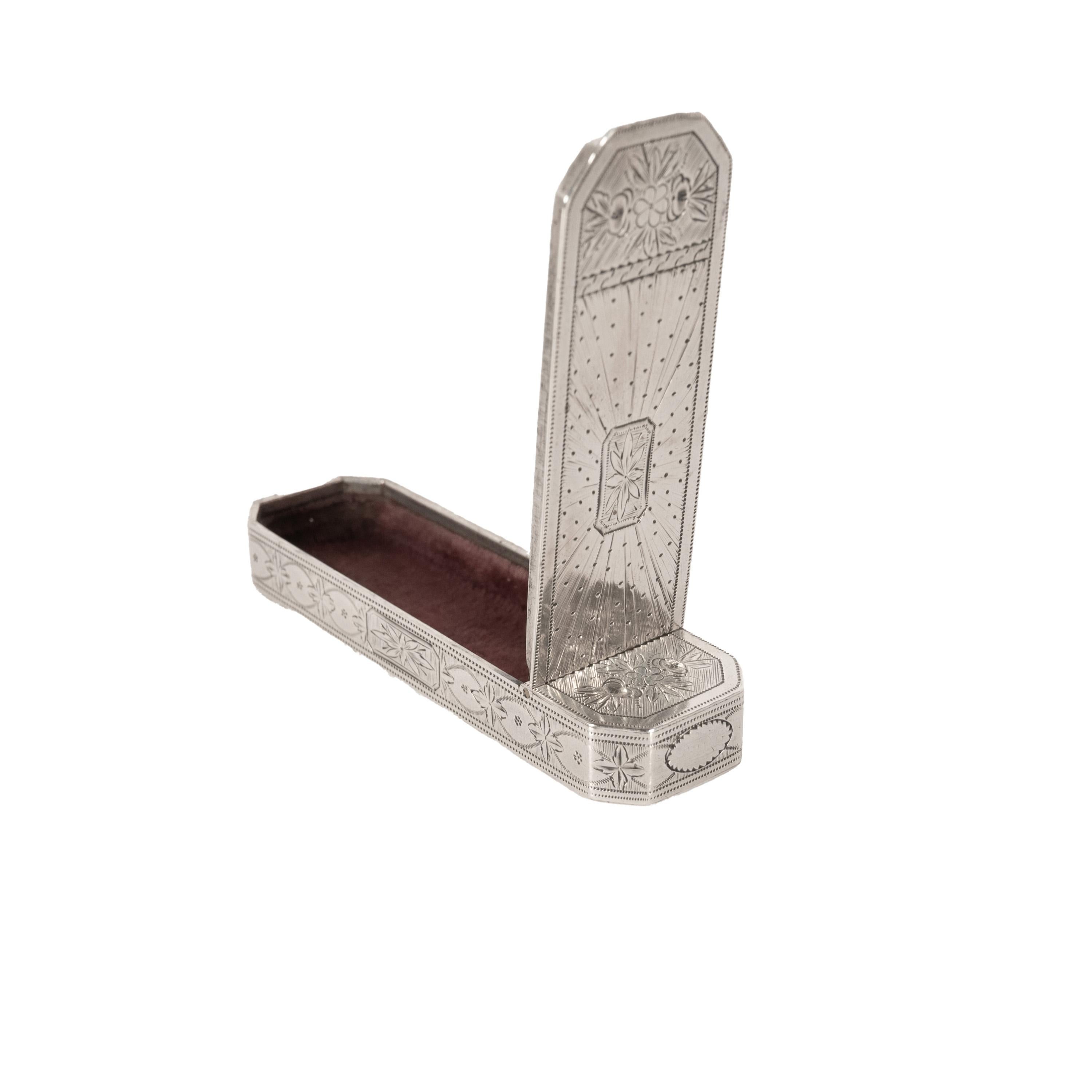 Antiguo estuche para palillos de plata de ley del siglo XVIII Birmingham Samuel Pemberton en venta 6