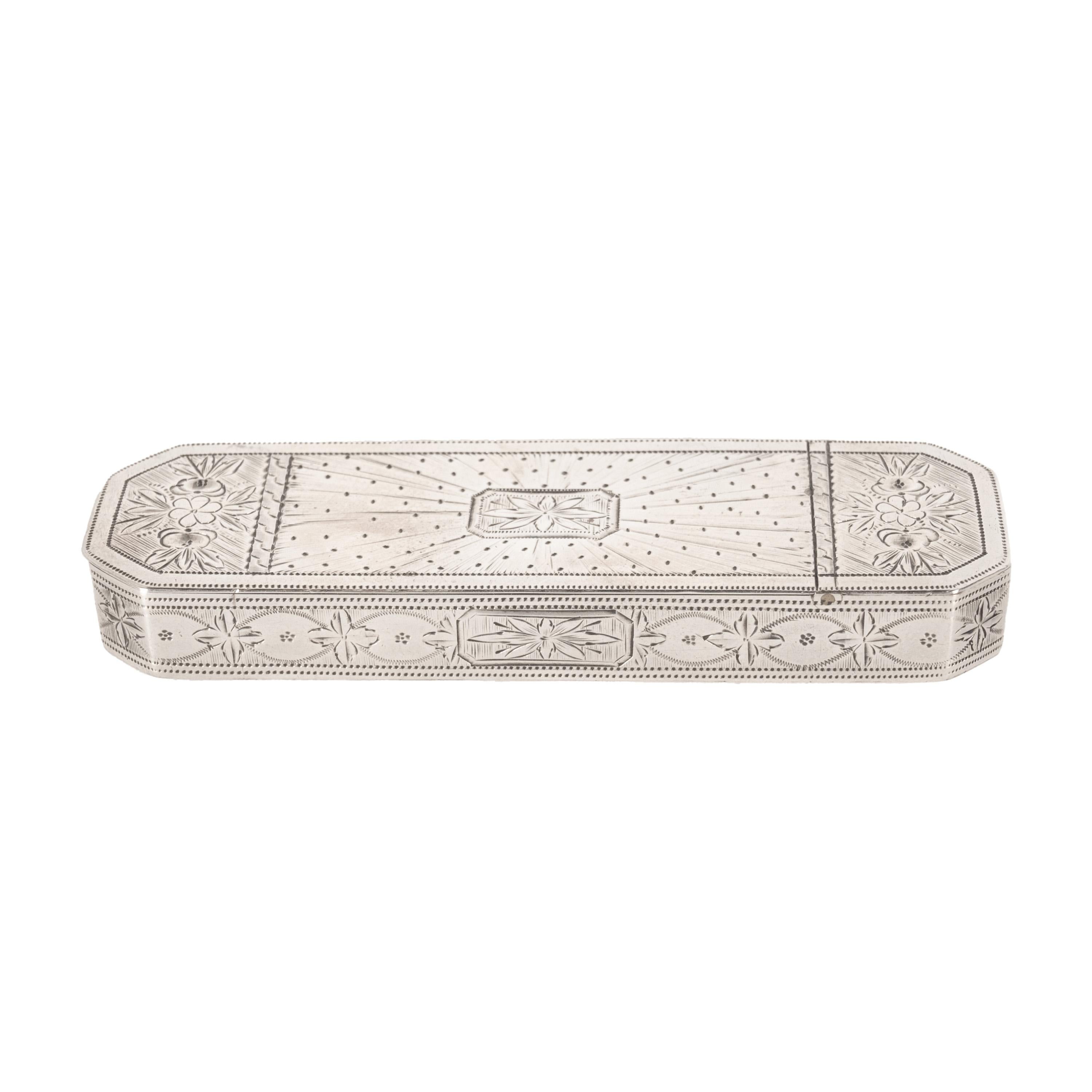 Antiguo estuche para palillos de plata de ley del siglo XVIII Birmingham Samuel Pemberton Jorge III en venta