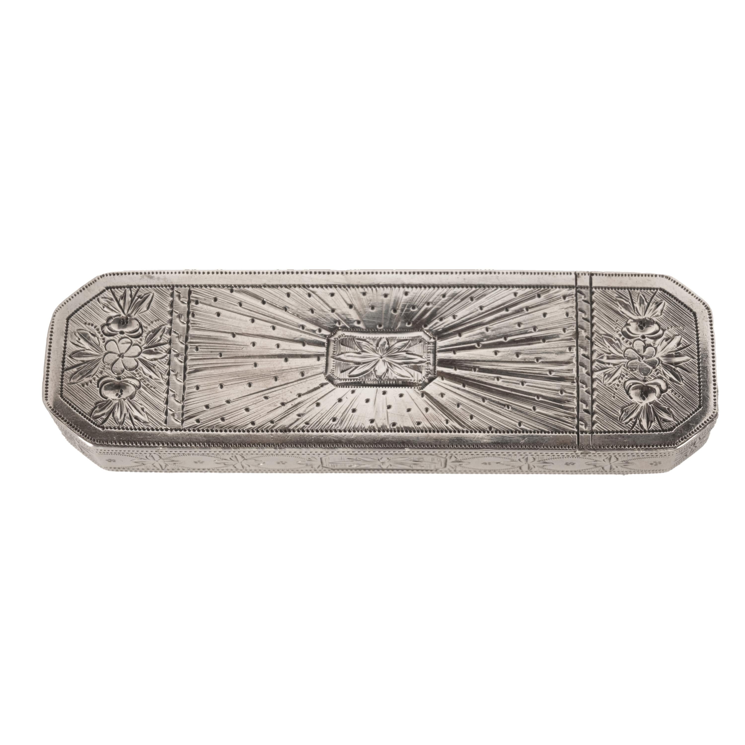 Antiguo estuche para palillos de plata de ley del siglo XVIII Birmingham Samuel Pemberton Plata esterlina en venta