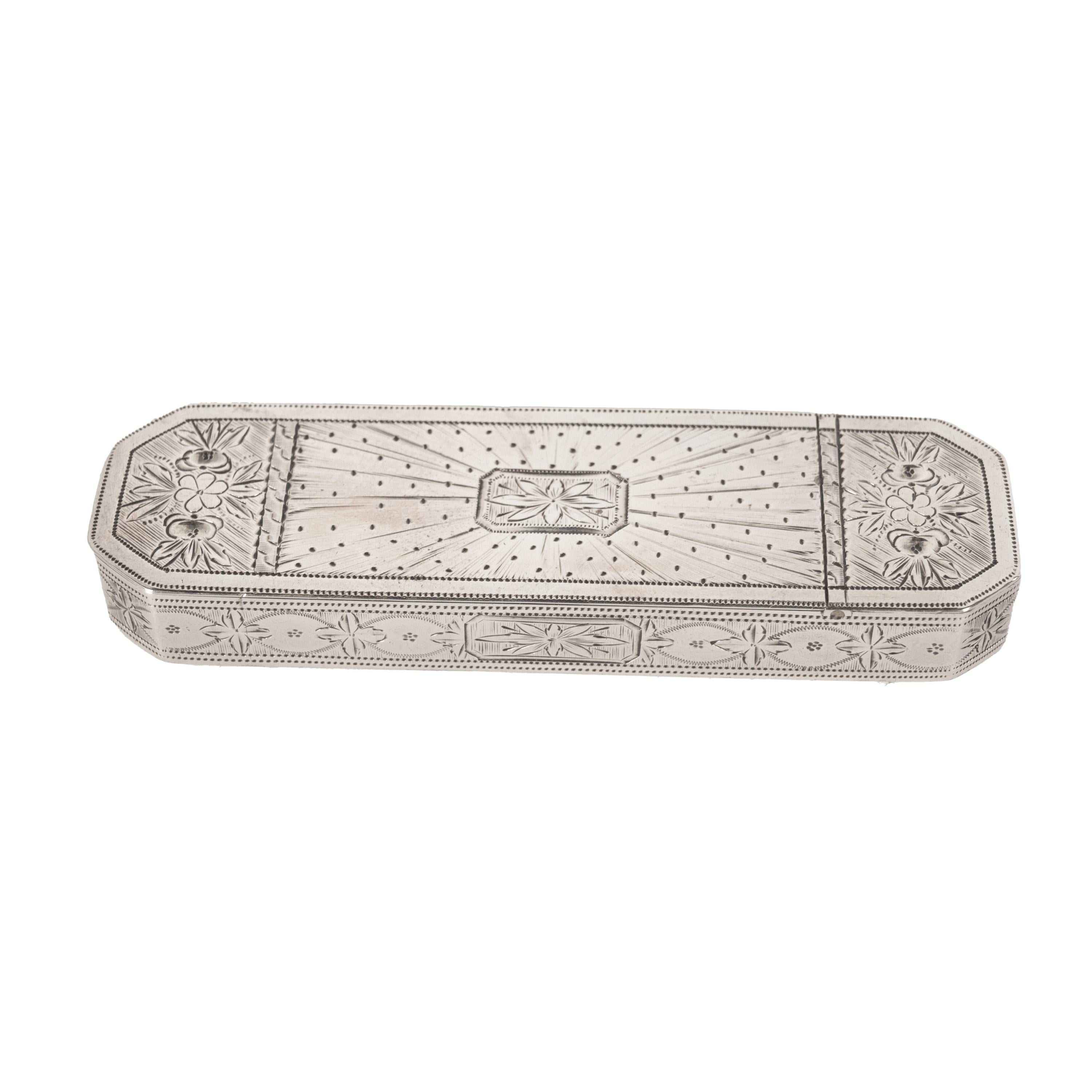 Antiguo estuche para palillos de plata de ley del siglo XVIII Birmingham Samuel Pemberton en venta 1