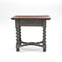Antique 18th Century Swedish Baroque Stone Top Table
