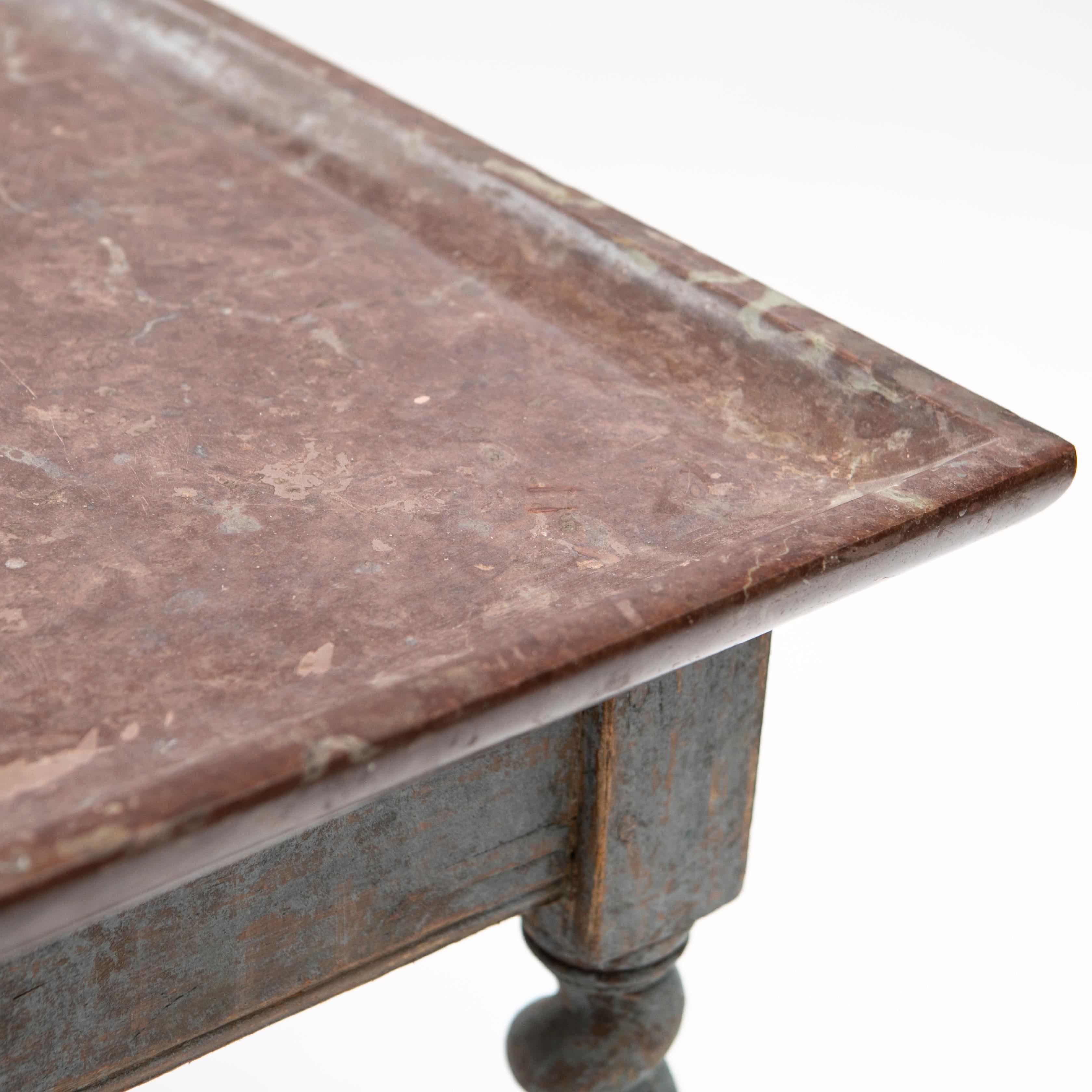 Antique 18th Century Swedish Baroque Stone Top Table 1