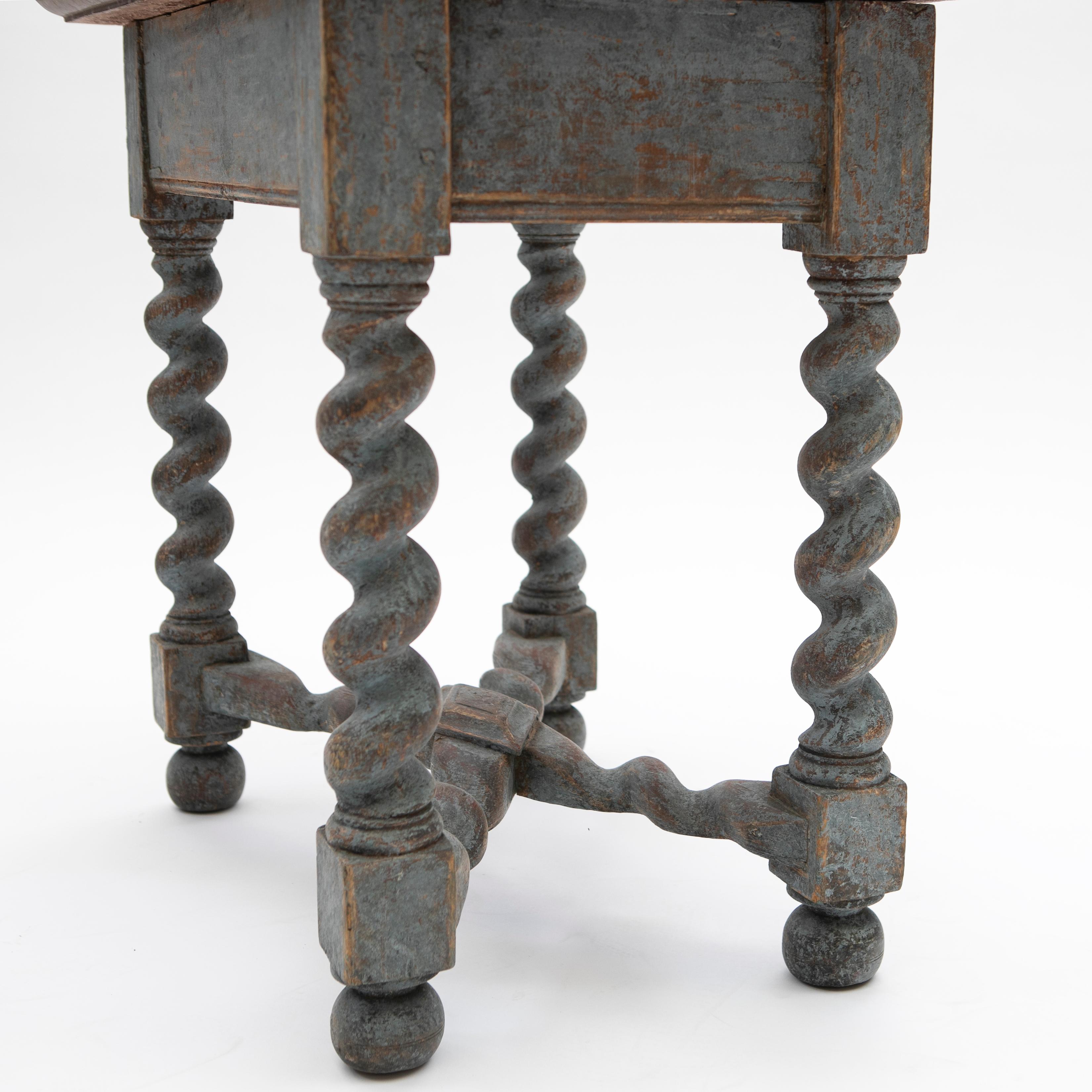Antique 18th Century Swedish Baroque Stone Top Table 2