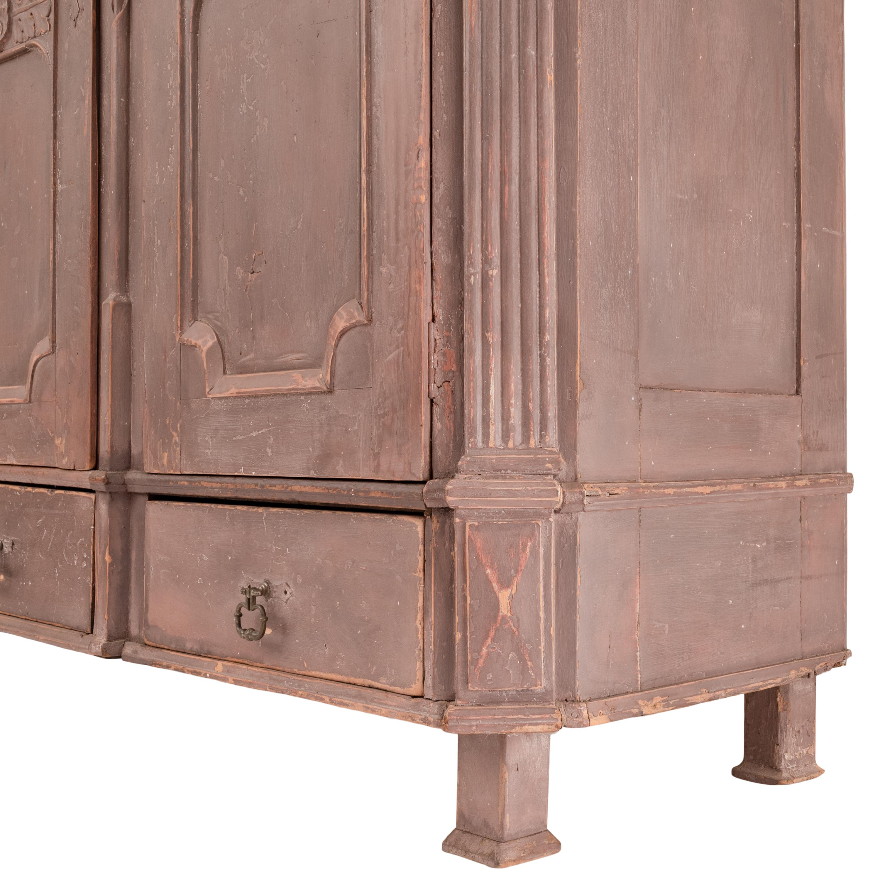 Antique 18th Century Swedish Gustavian Painted Pine Armoire Wardrobe Cabinet 7