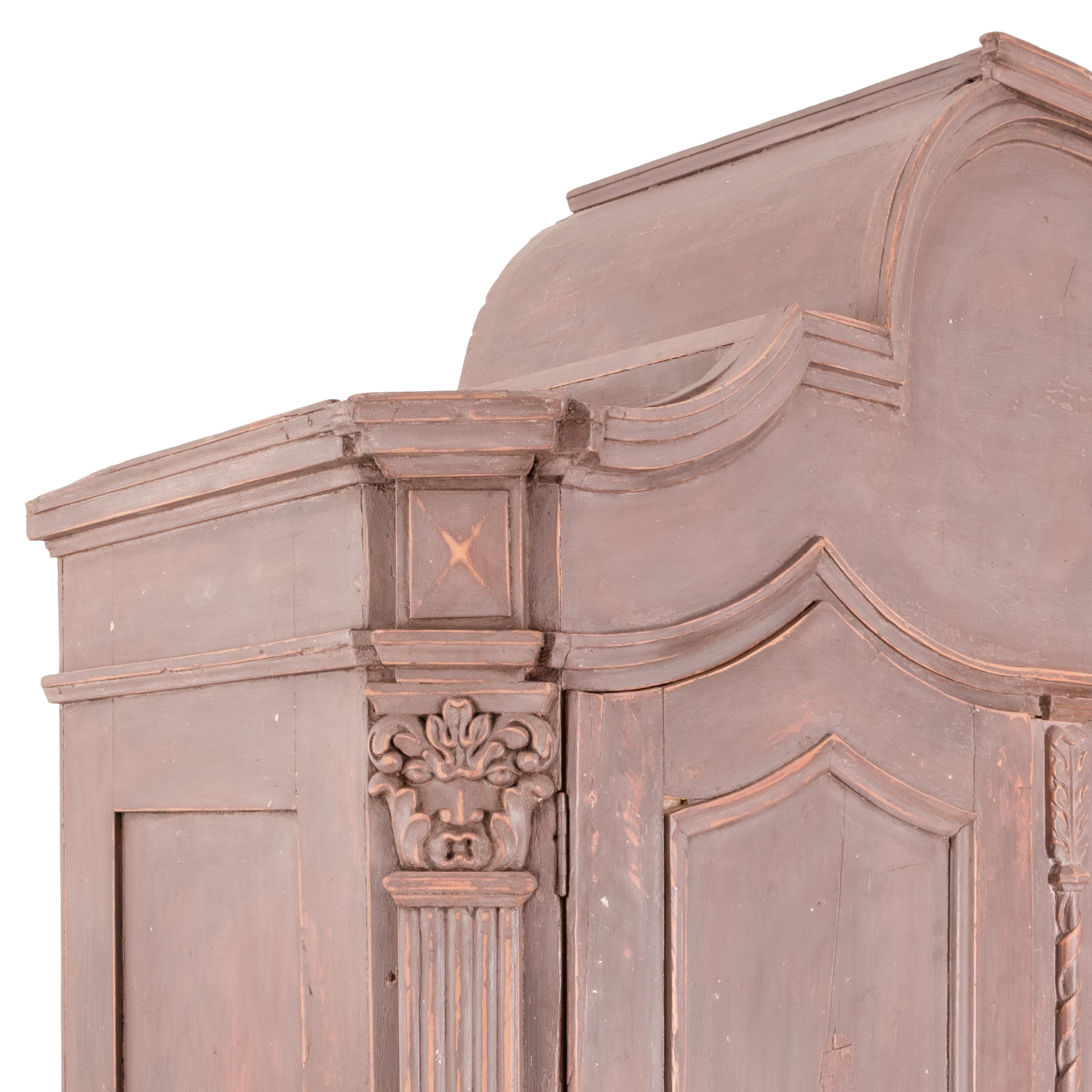 Antique 18th Century Swedish Gustavian Painted Pine Armoire Wardrobe Cabinet 3