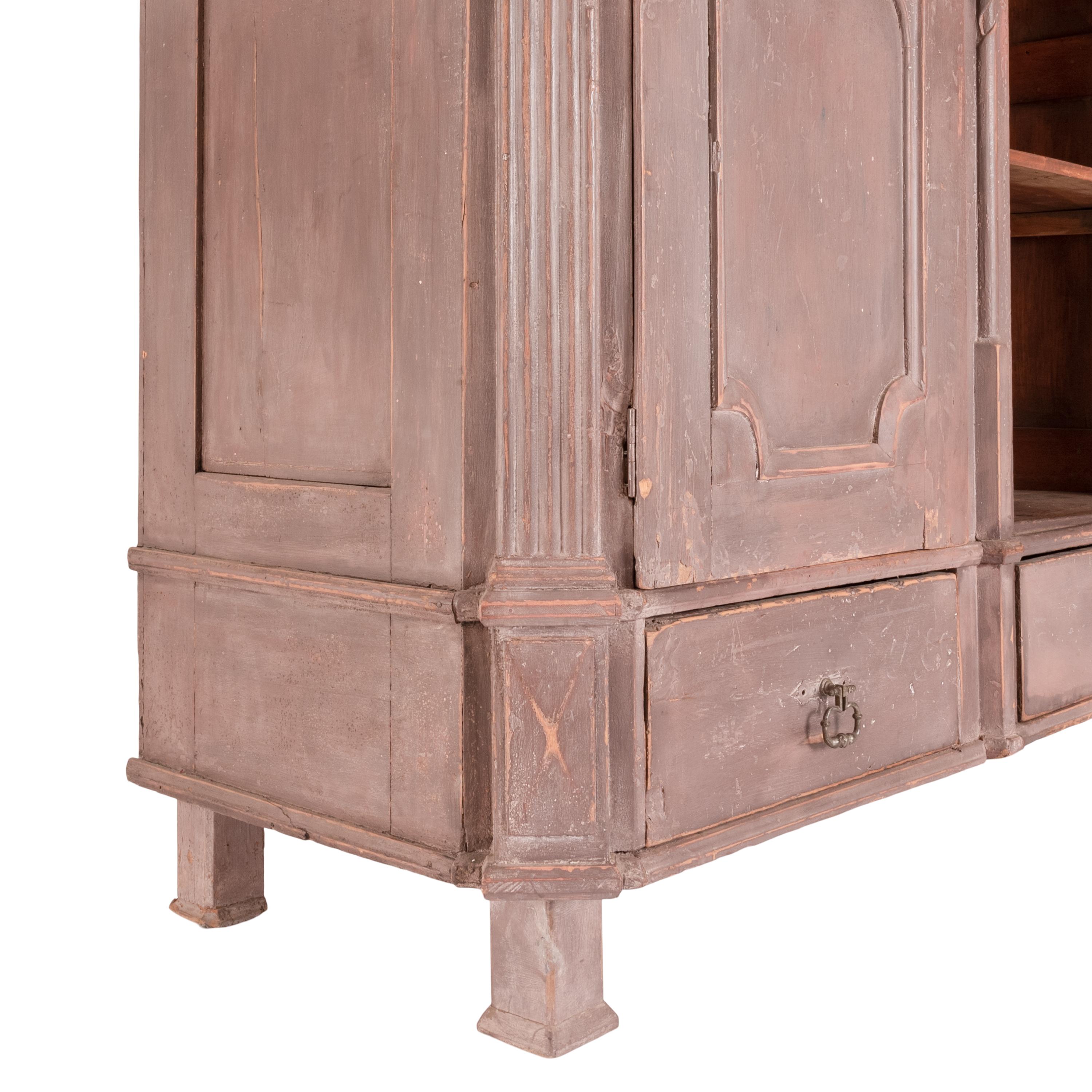 Antique 18th Century Swedish Gustavian Painted Pine Armoire Wardrobe Cabinet 4