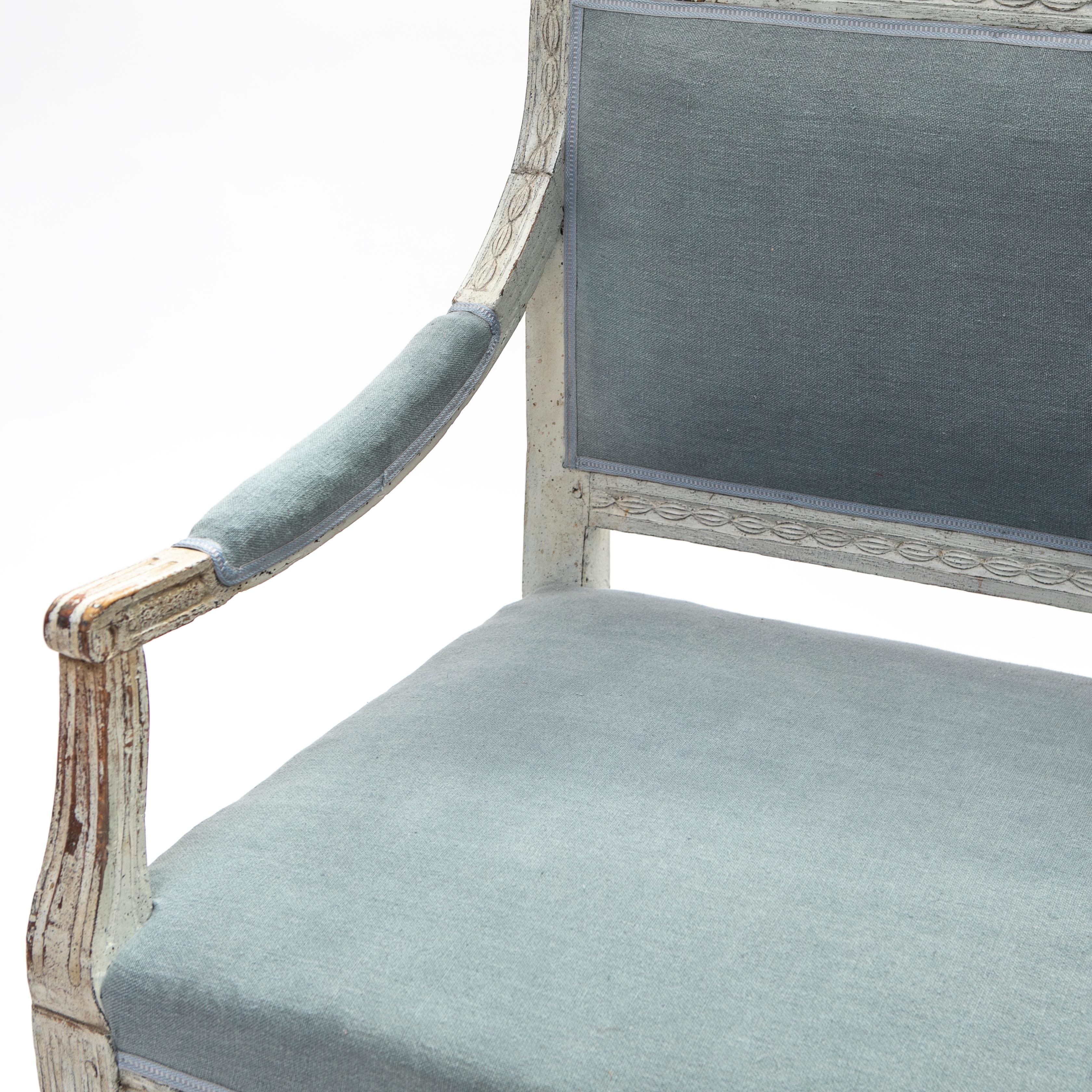 Fabric Antique 18th Century Swedish Gustavian Sofa Bench For Sale