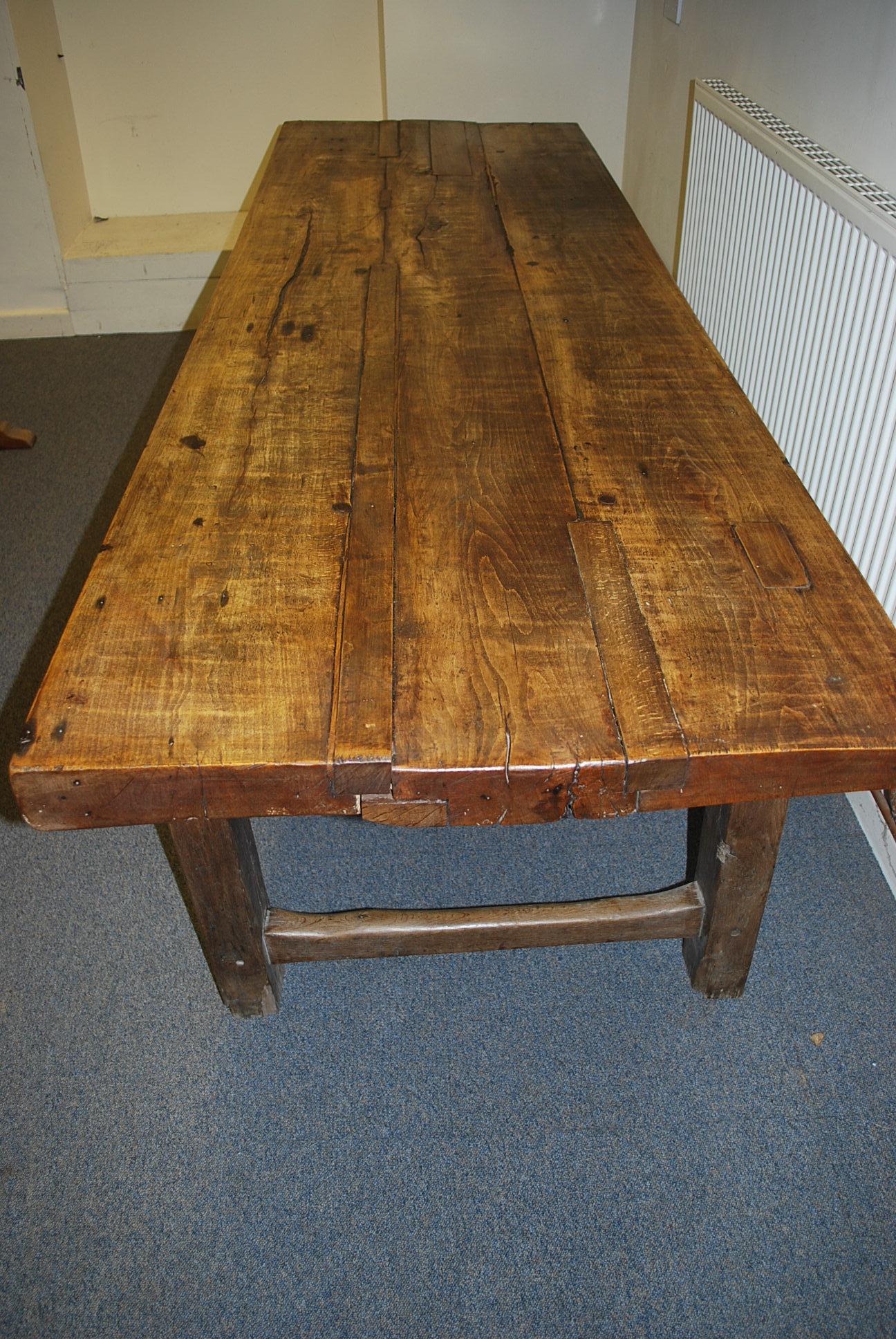 French Provincial Antique 18th century Thick Top French Farmhouse / dining Table /kitchen table