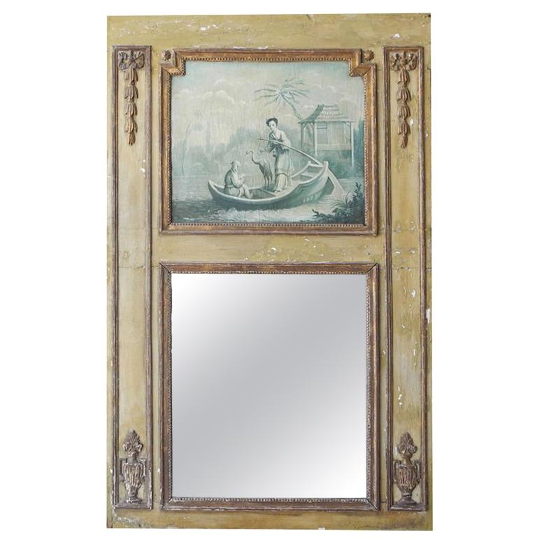 Antique 18th Century Trumeau Mirror