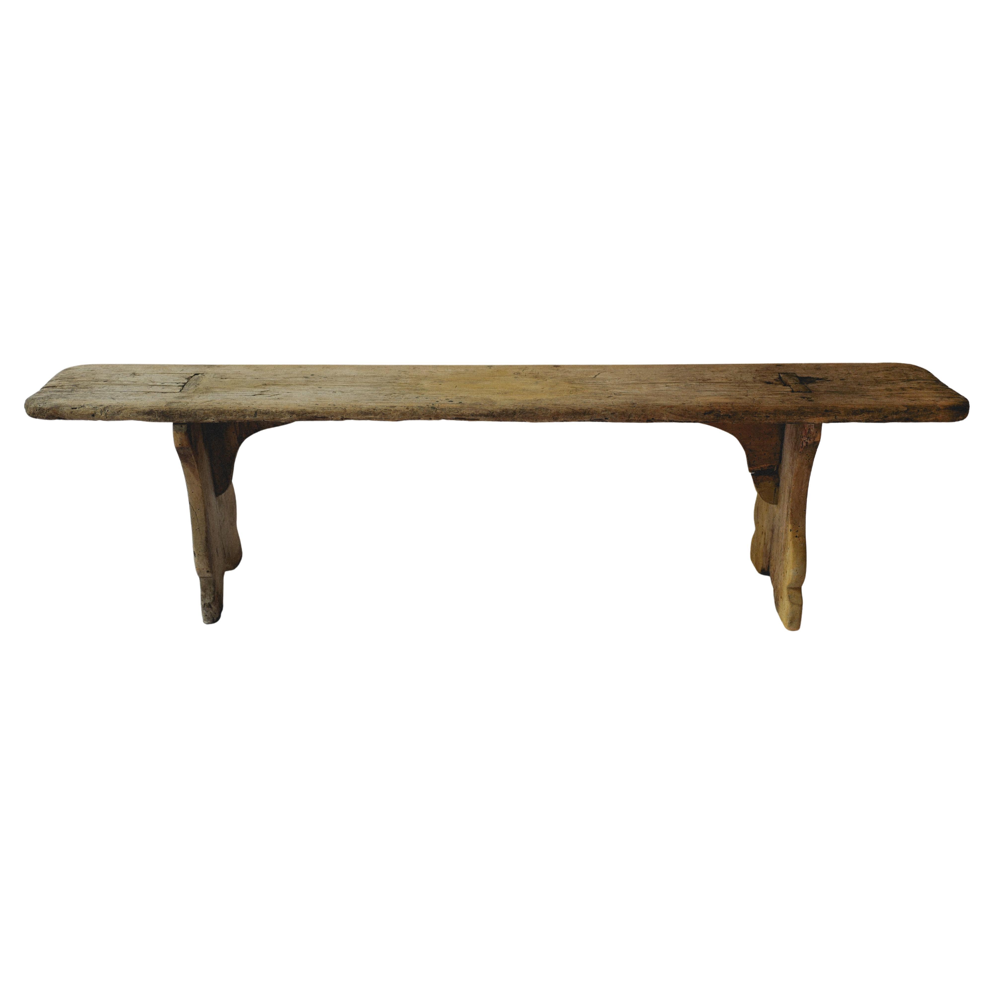 Antique 18th Century Tuscan Wooden Bench – Handcrafted Rustic Italian Seating