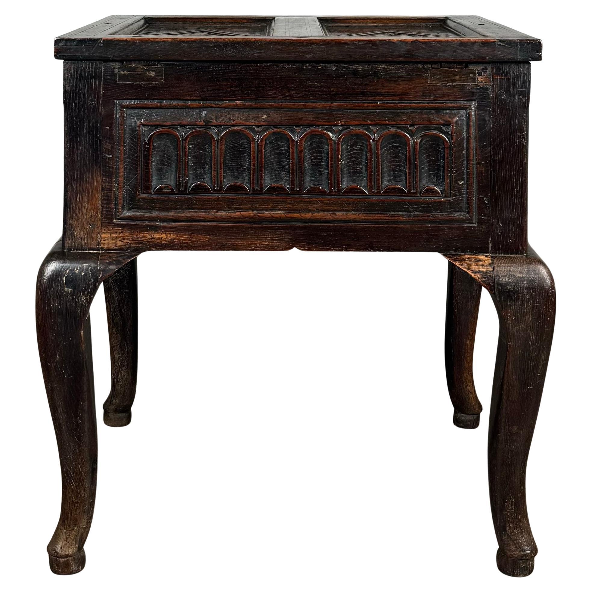 Antique 18th Century Unusual Box On Stand In Oak ( REF AF-3220 )