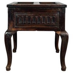 Ancienne boîte inhabituelle du 18ème siècle sur Stand en Oak ( REF AF-3220 )