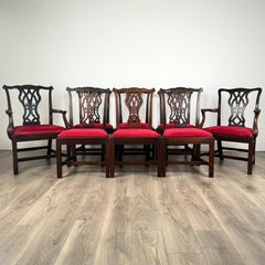 Antique 18th Century Unusual Set Of 8 Irish Dining Chairs ( REF AF-3457 )