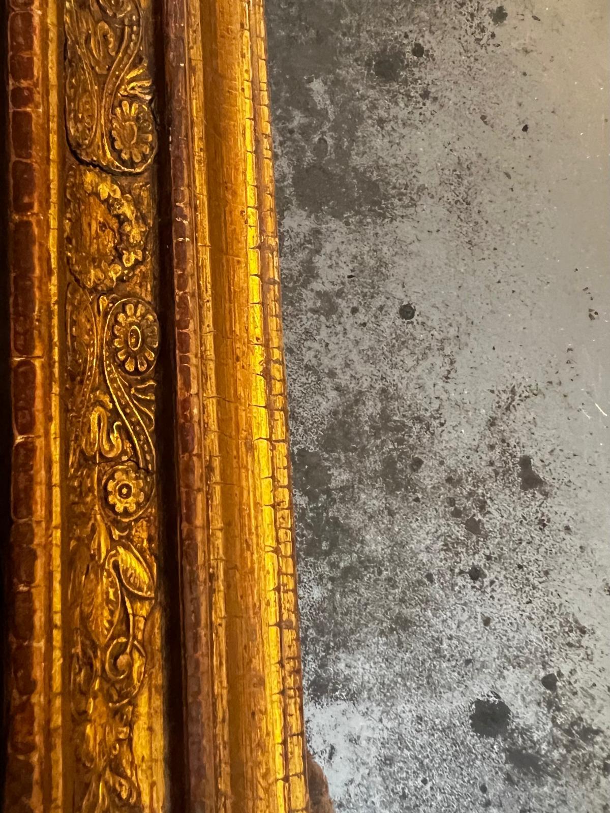 Hand-Crafted Antique 18th century Wall Mirror France For Sale