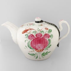 Antique 18th Century Wallendorf German Porcelain East Frisian Rose Teapot