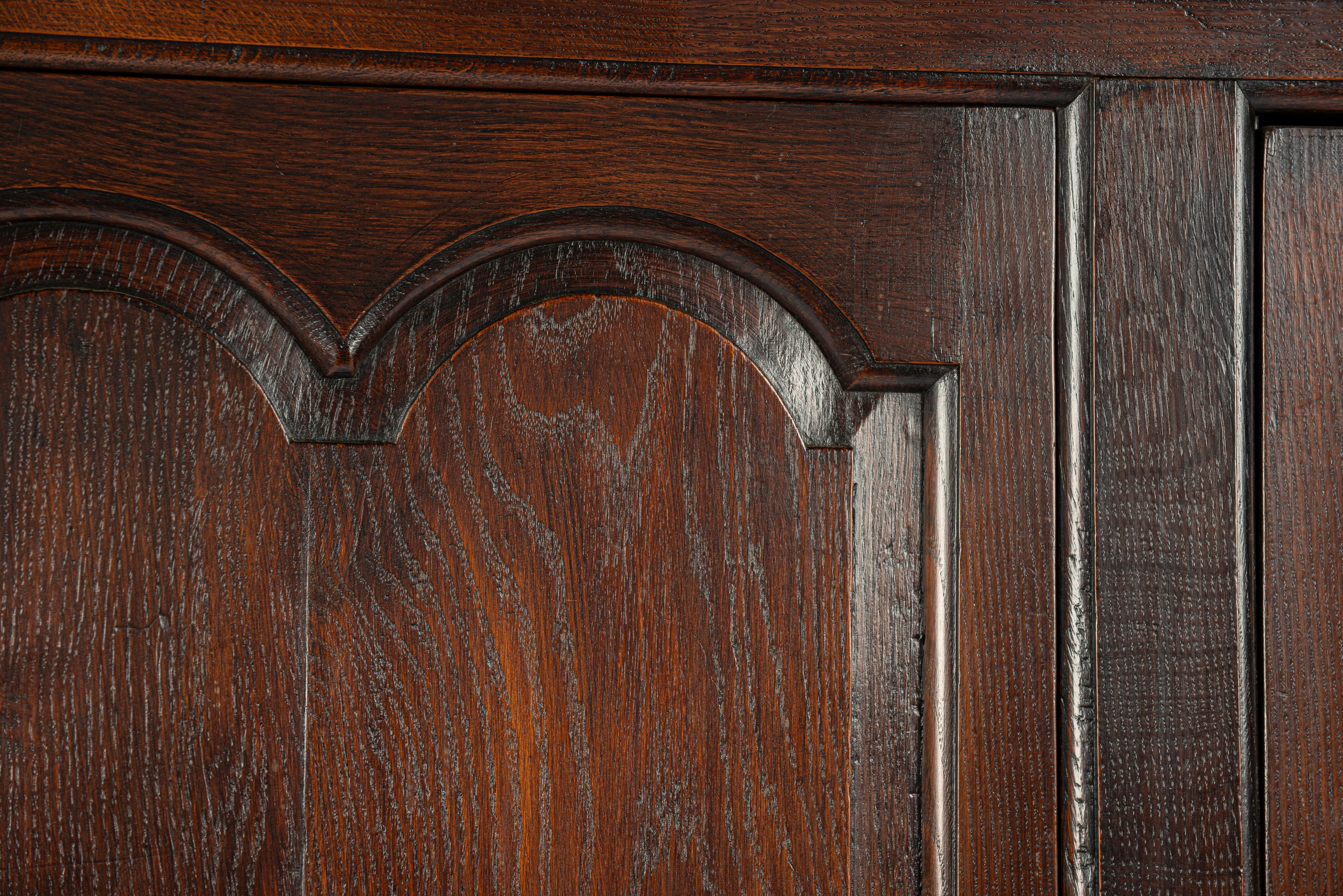 Antiker walisischer Warm Brown Oak Press Livery Housekeepers Cupboard aus dem 18. im Angebot 3