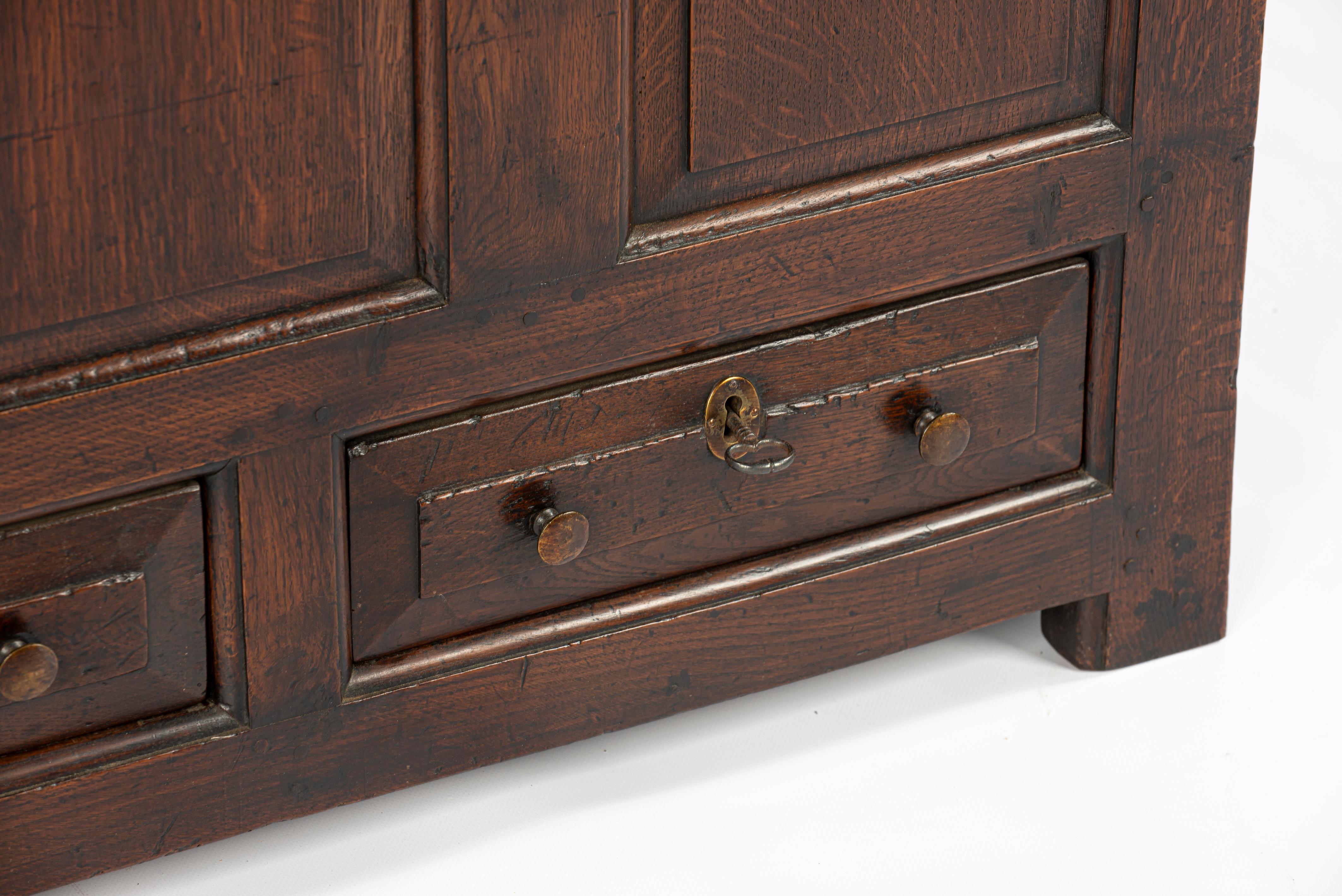 Antiker walisischer Warm Brown Oak Press Livery Housekeepers Cupboard aus dem 18. im Angebot 5