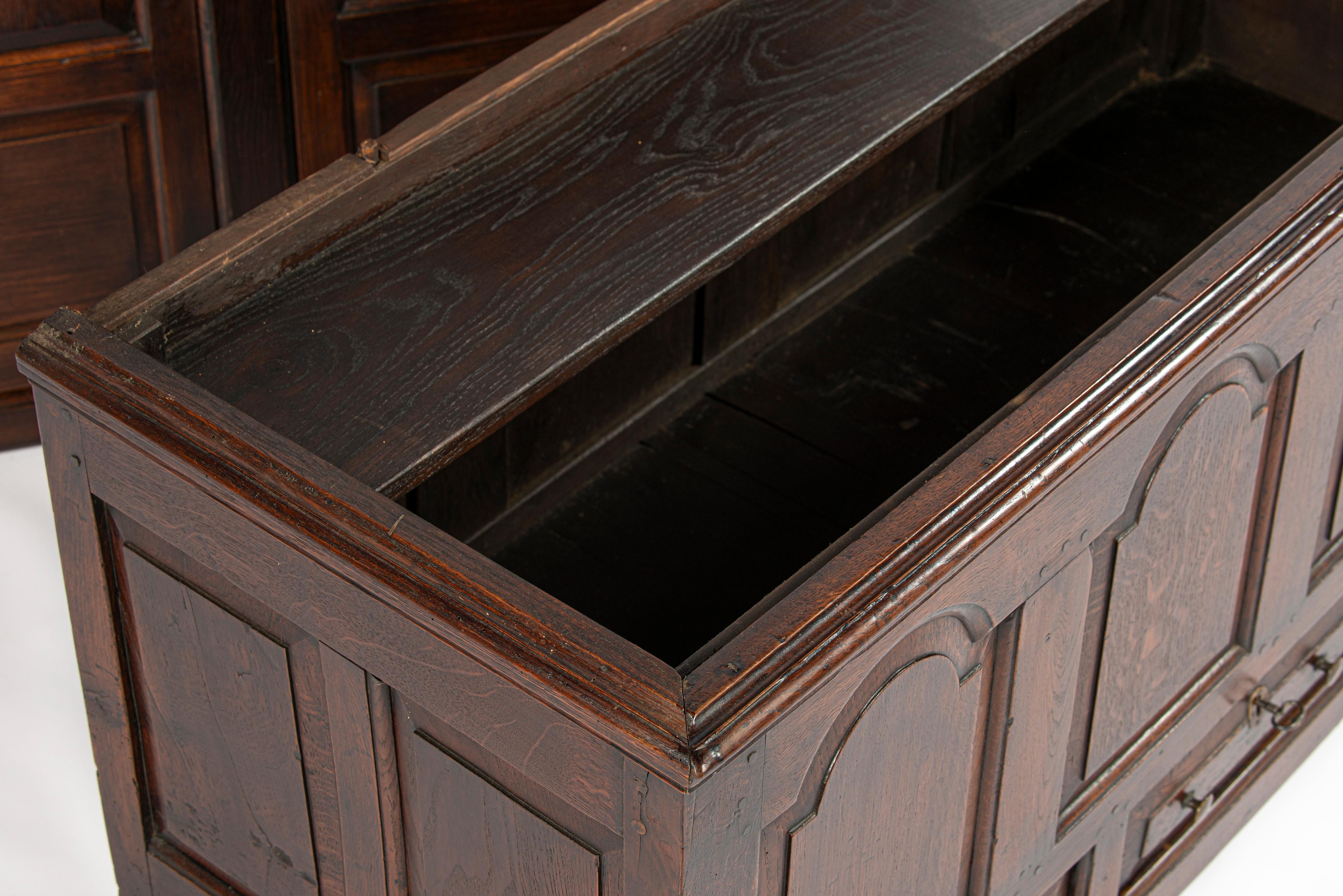 Antiker walisischer Warm Brown Oak Press Livery Housekeepers Cupboard aus dem 18. im Angebot 11
