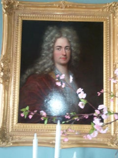 Antique 18th Century Young Aristocrat En Déshabille Portrait Oil Painting France