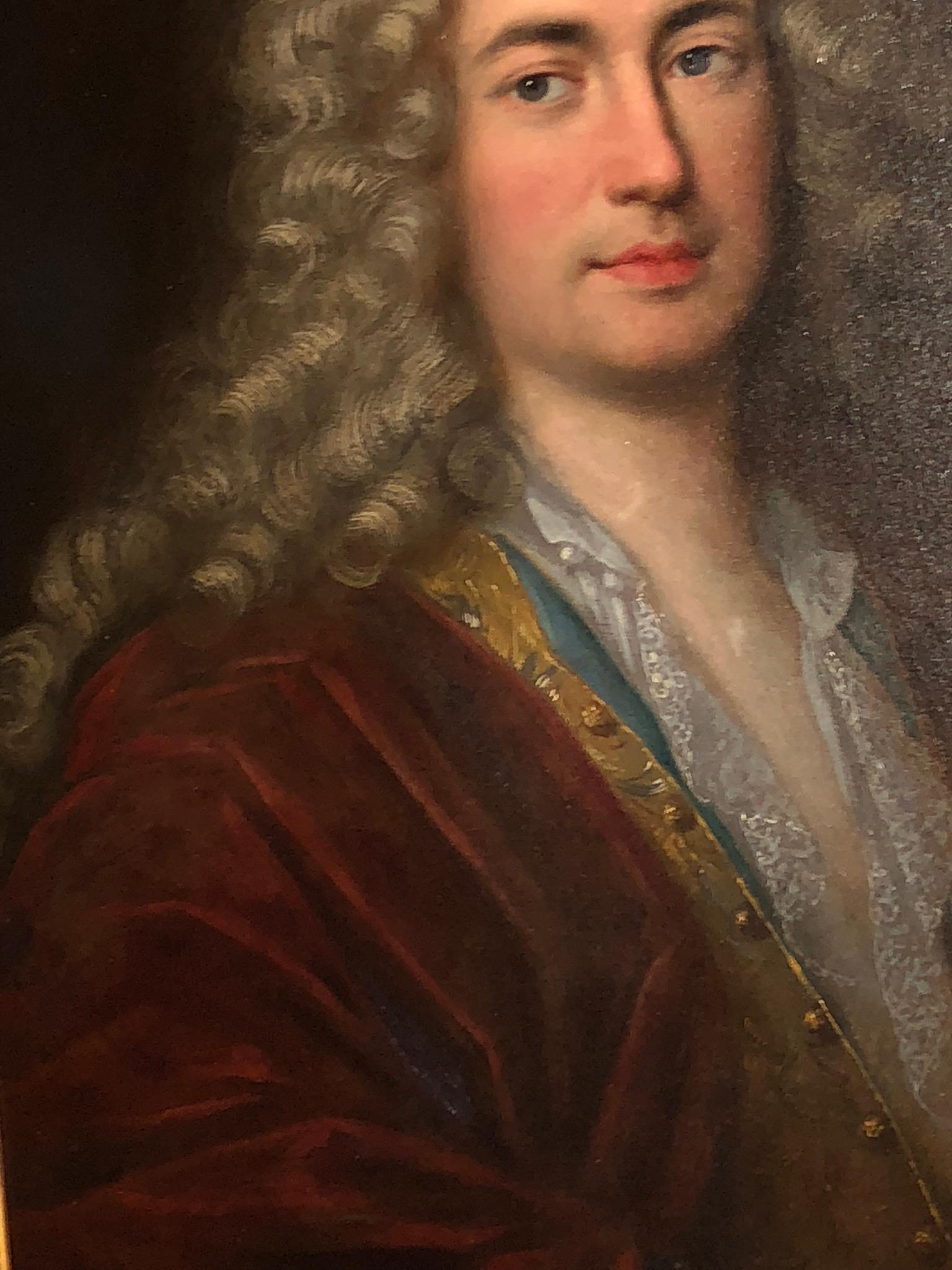 French Antique 18th Century Young Aristocrat En Déshabille Portrait Oil Painting France For Sale