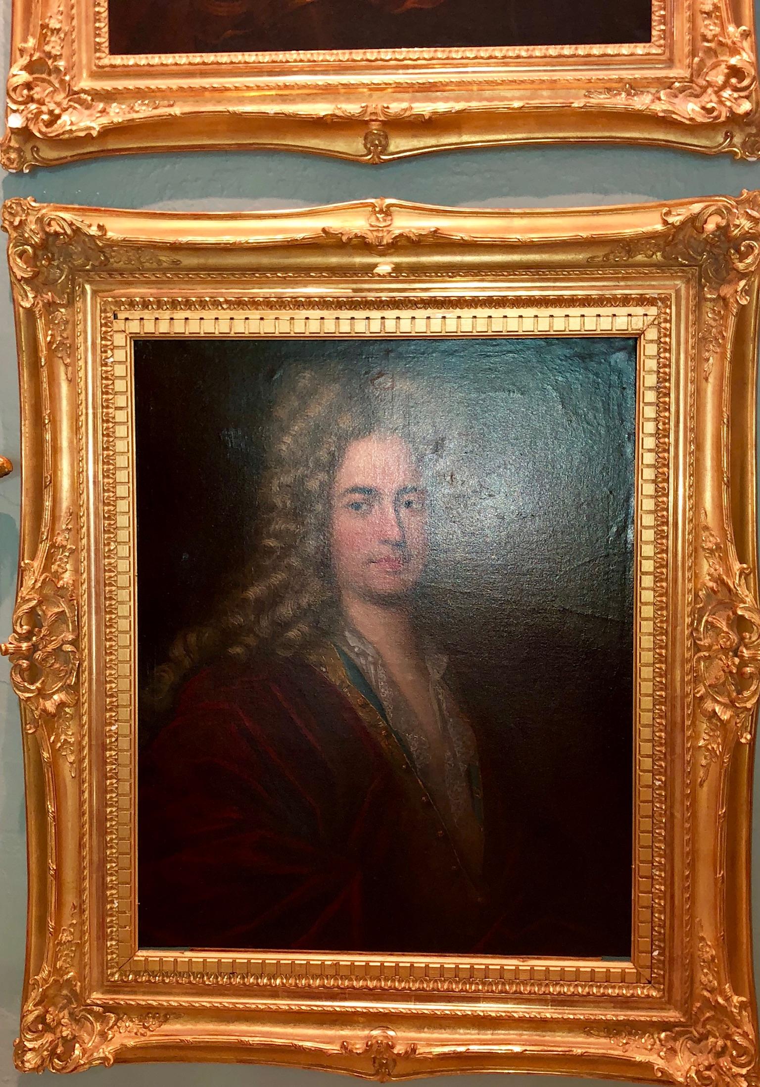 Antique 18th Century Young Aristocrat En Déshabille Portrait Oil Painting France For Sale 1